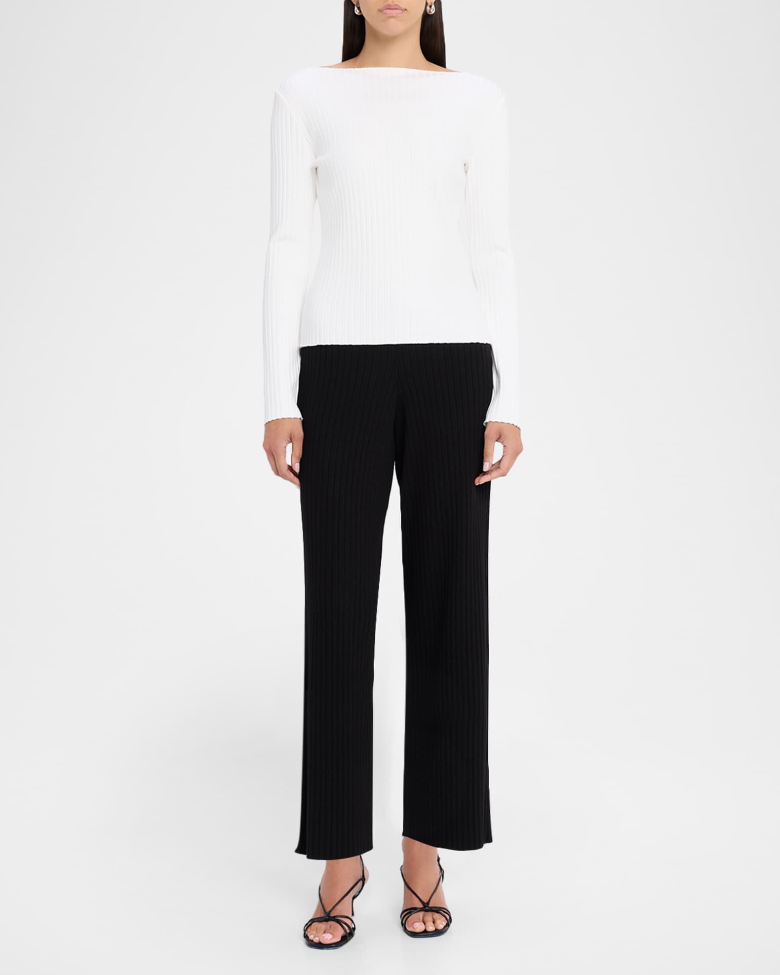 High neck ribbed