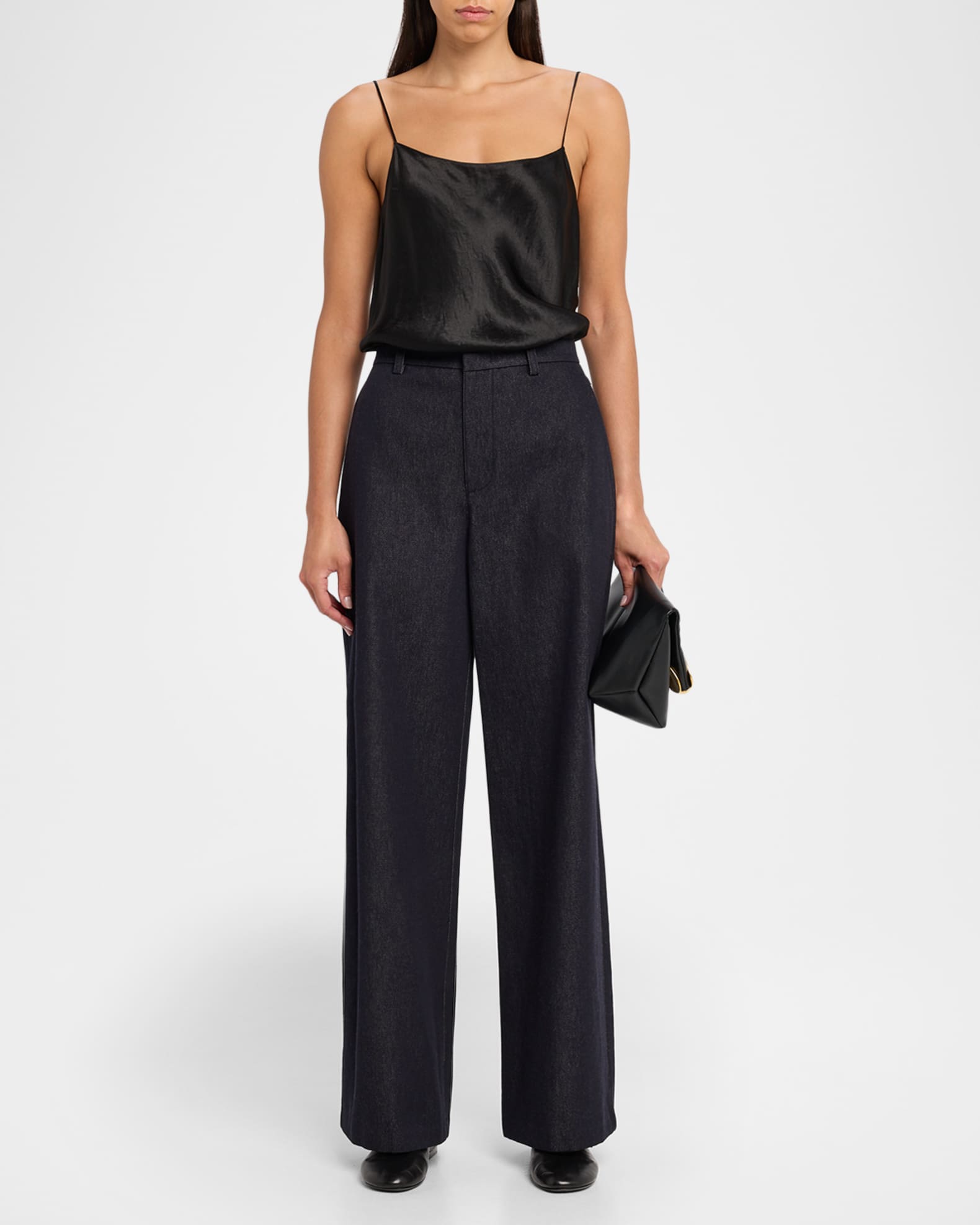 High-Rise Cotton Twill Pants 1