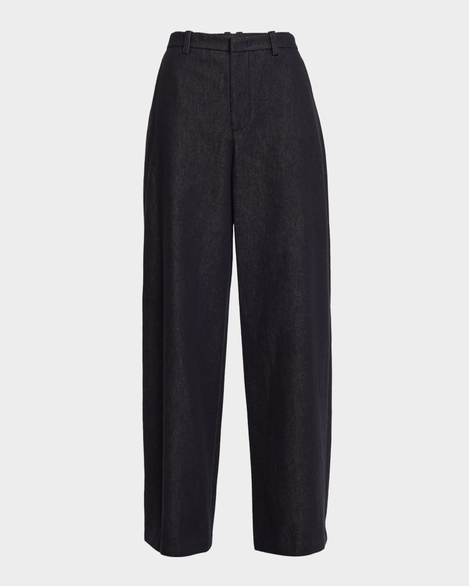 High-Rise Cotton Twill Pants 0