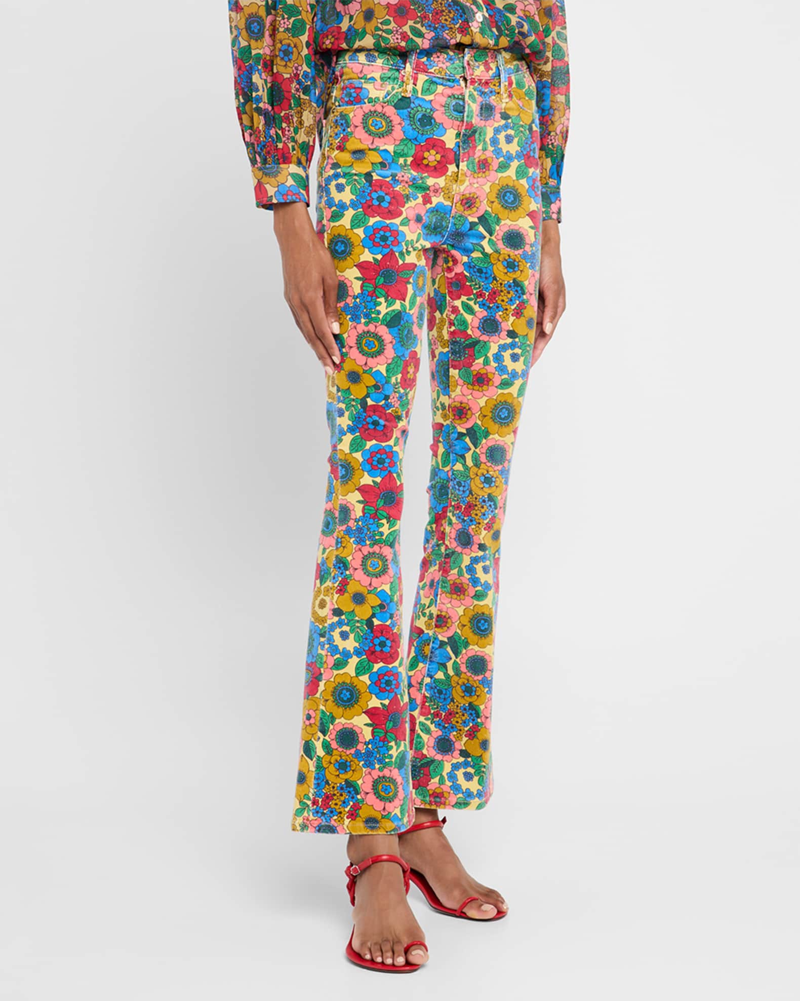 MOTHER The High-Waisted Weekender Skimp Floral Jeans
