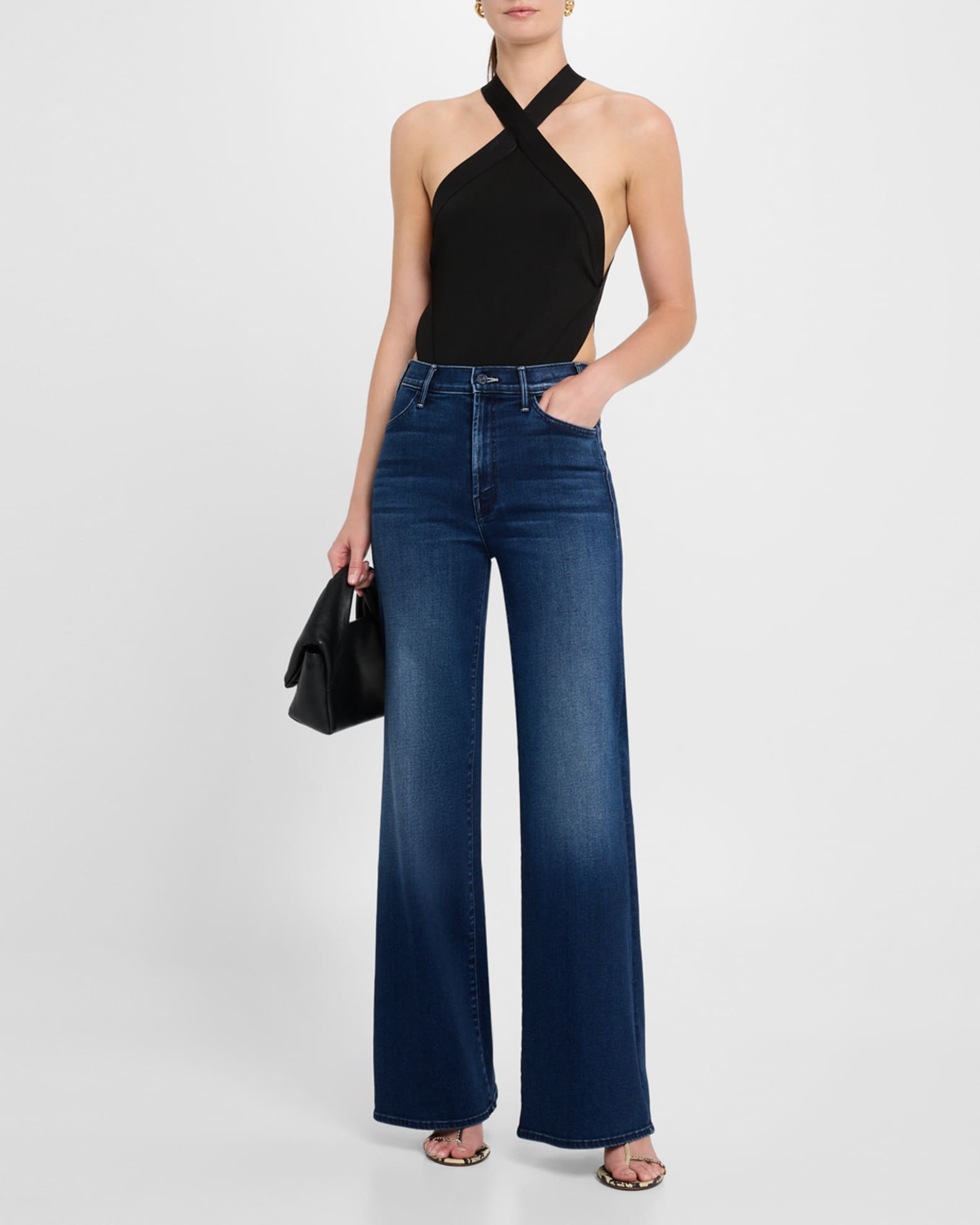 MOTHER The Hustler Roller Sneak Jeans | Neiman Marcus