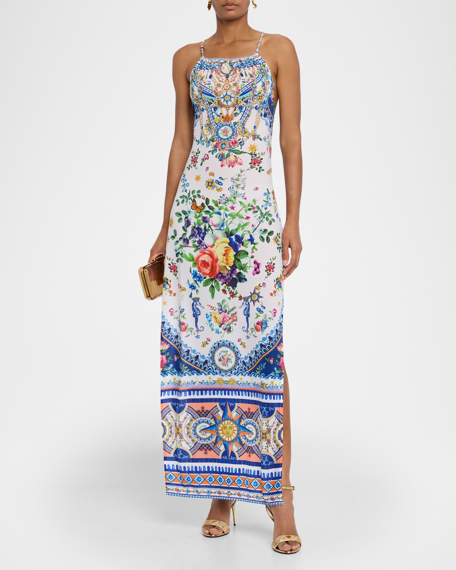 Tiles Darls High-Neck Maxi Dress 1