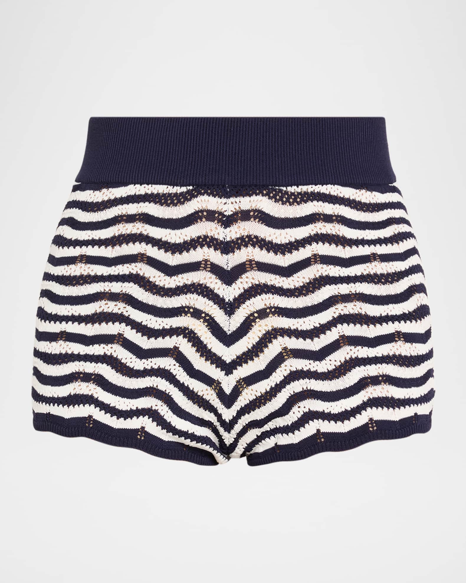 Luna Striped Crochet Shorts 0