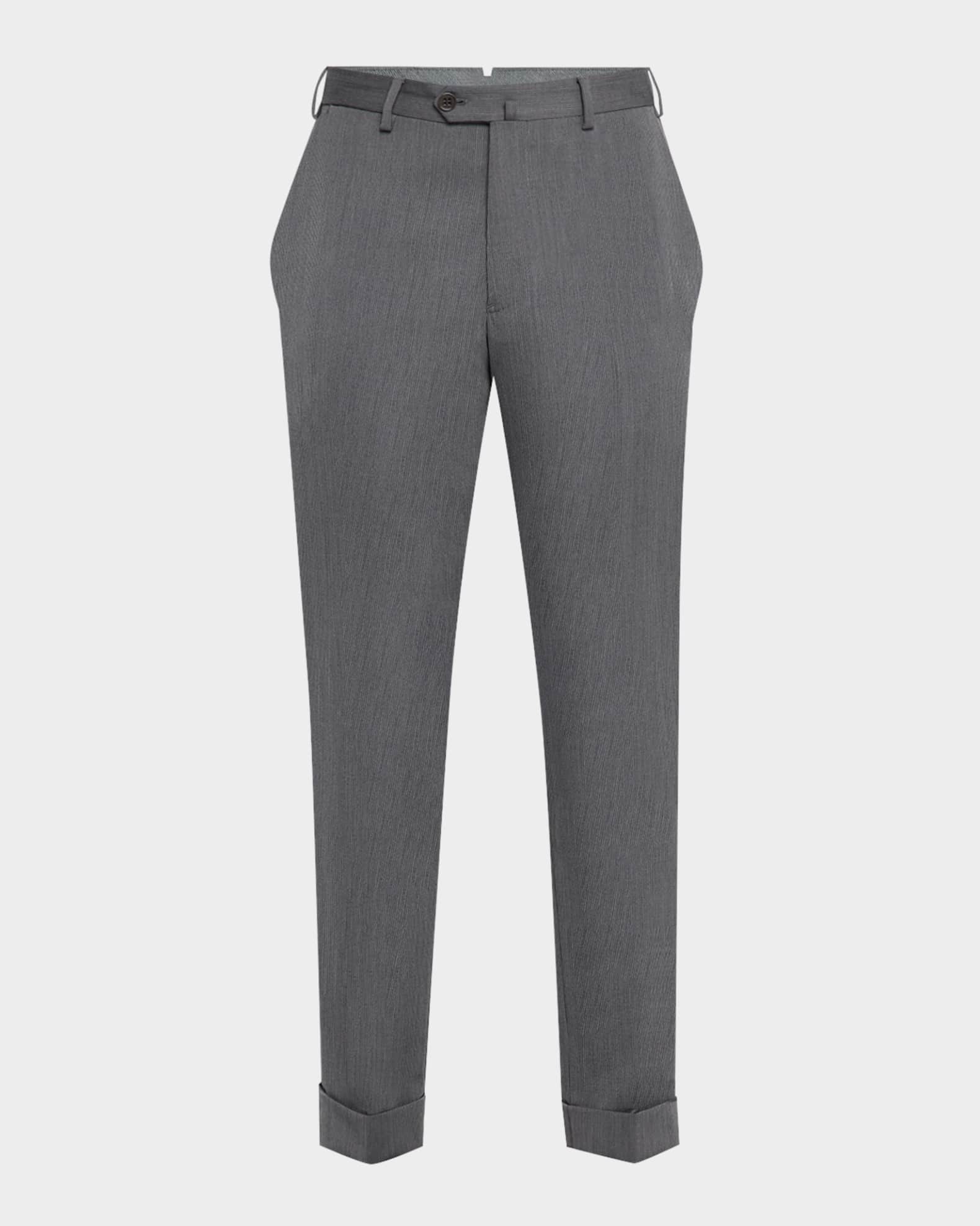 Men's Wool Tonal Stripe Trousers 0