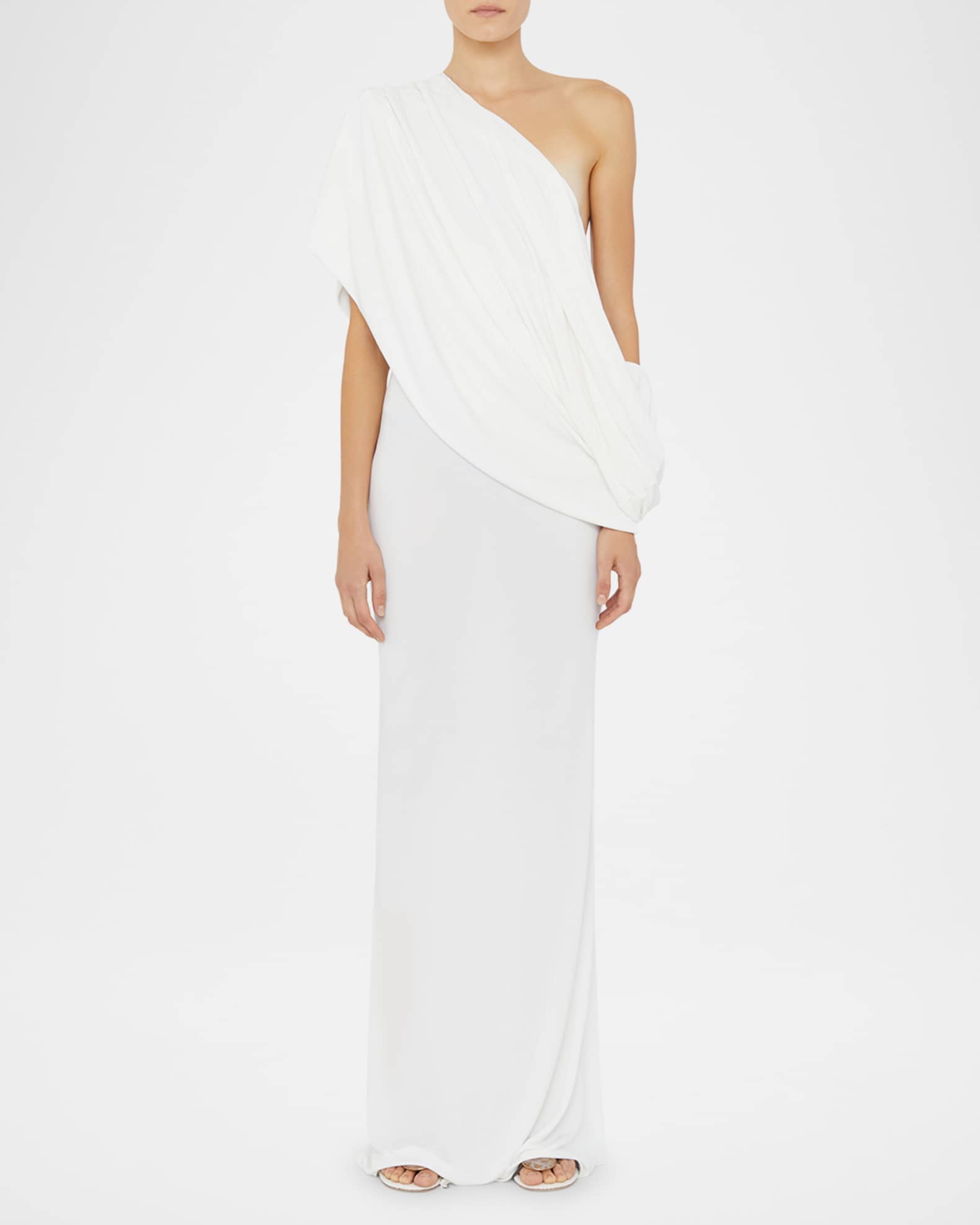Aiba Draped One-Shoulder Jersey Maxi Dress