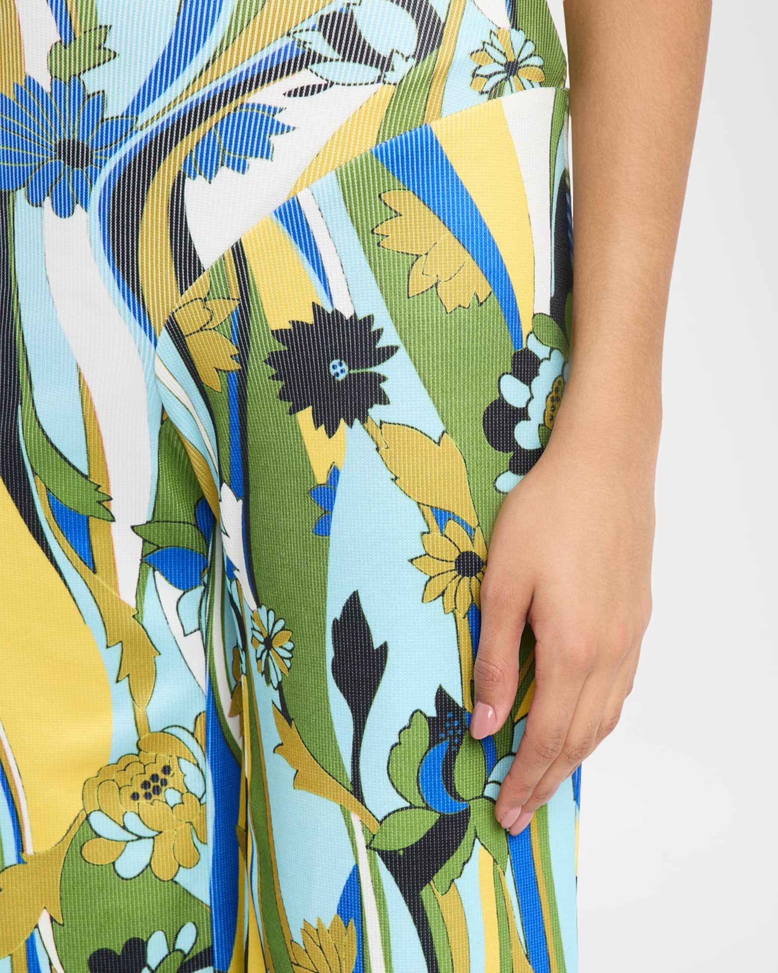 Christopher Esber Acidic Floral Rib Wide-Leg Pants | Neiman Marcus