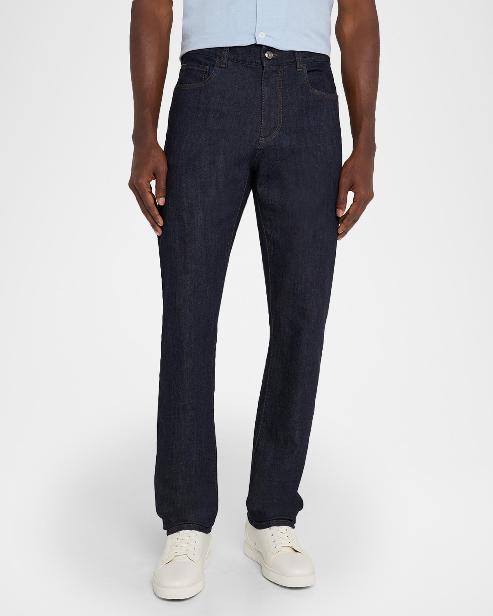 Canali Men's Dark-Wash Denim Straight Fit Five-Pocket Pants | Neiman Marcus