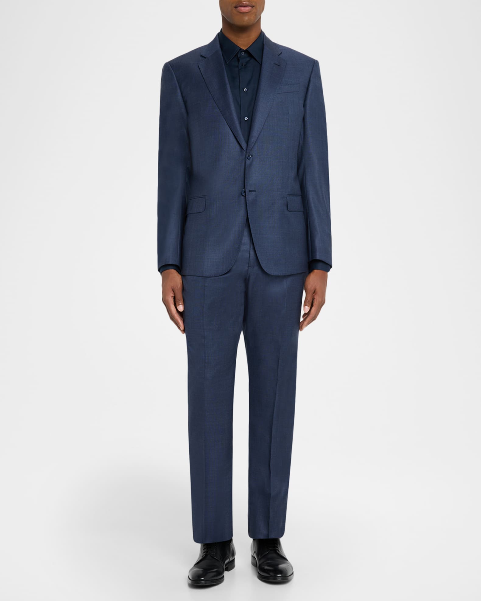 アルマーニ　スーツ　G-line 50 Emporio Armani Men's Wool-Blend Sharkskin G Line Suit | Neiman Marcus
