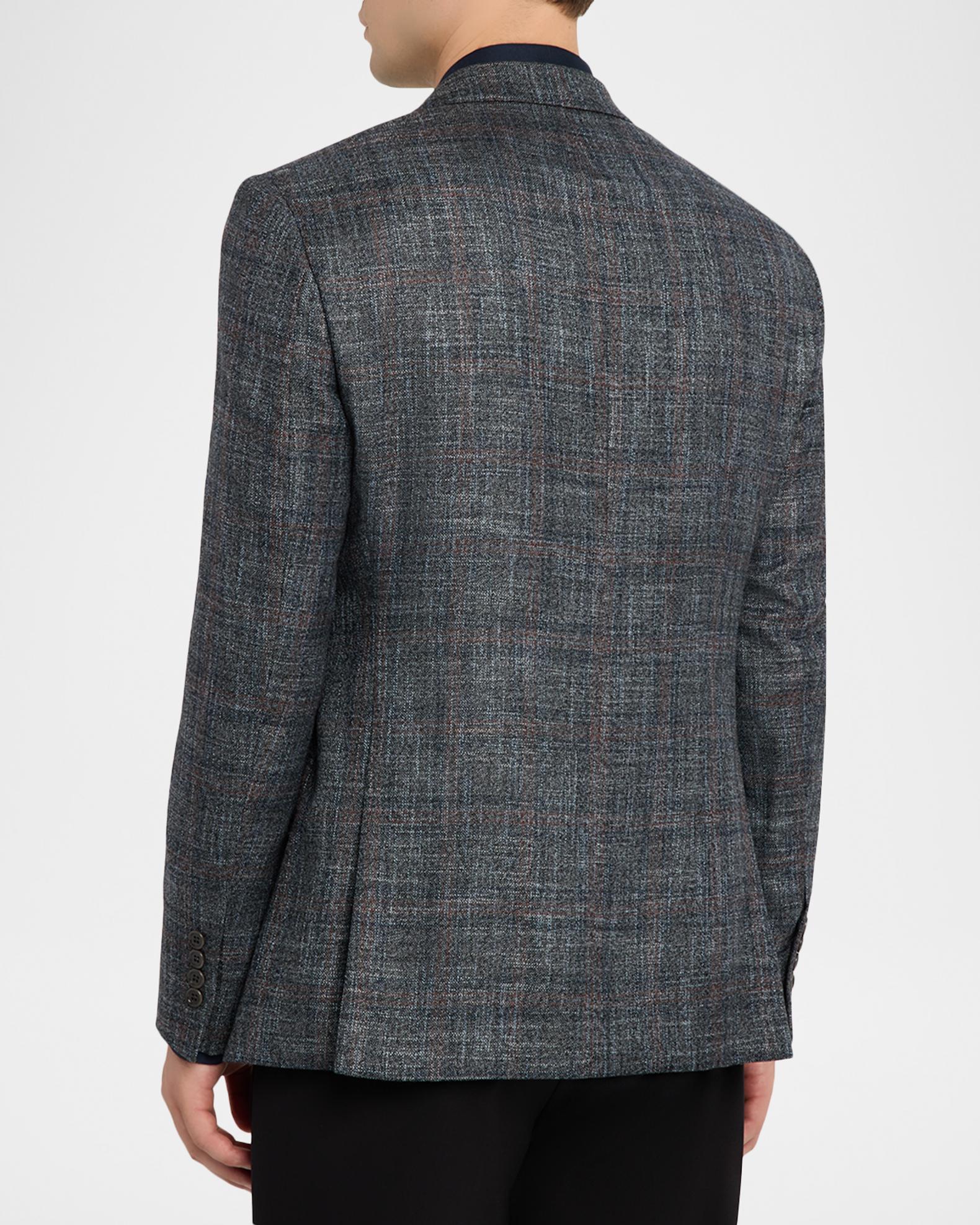 Emporio Armani Men's G Line Blurred Plaid Wool Sports Jacket