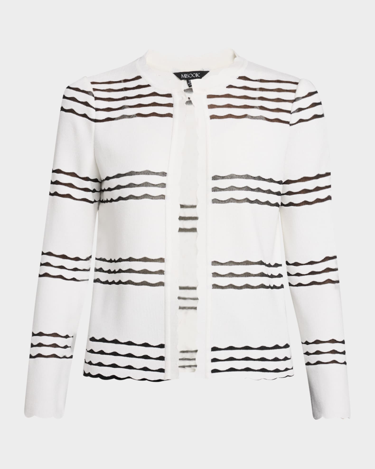【12月スーパーSALE 15%OFF】 Misook Marcus Neiman | Jacket Knit Trim Scalloped Heritage-Fit Jacket Outer