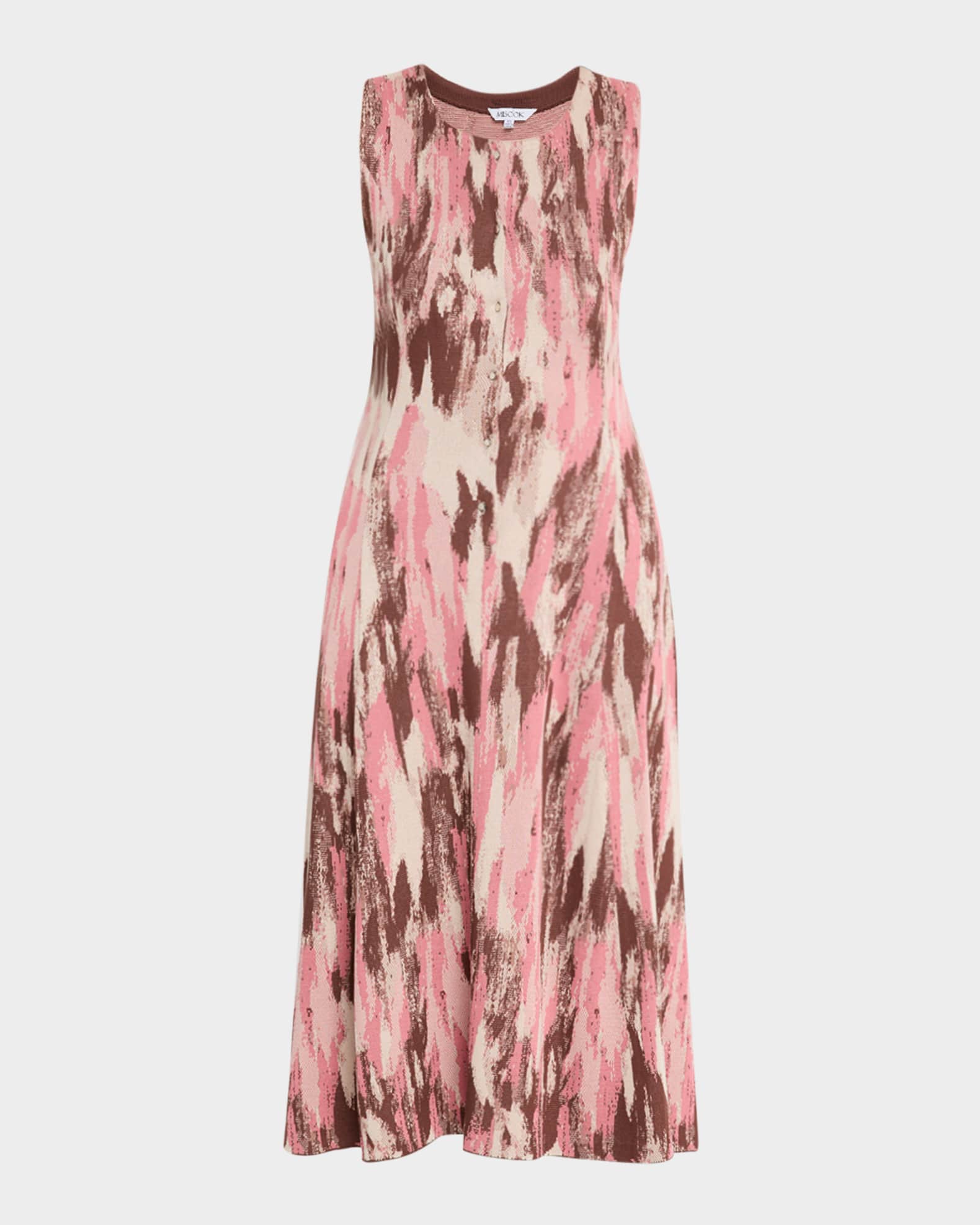 Fit-&-Flare Brushstroke Jacquard Soft Knit Midi Dress 0