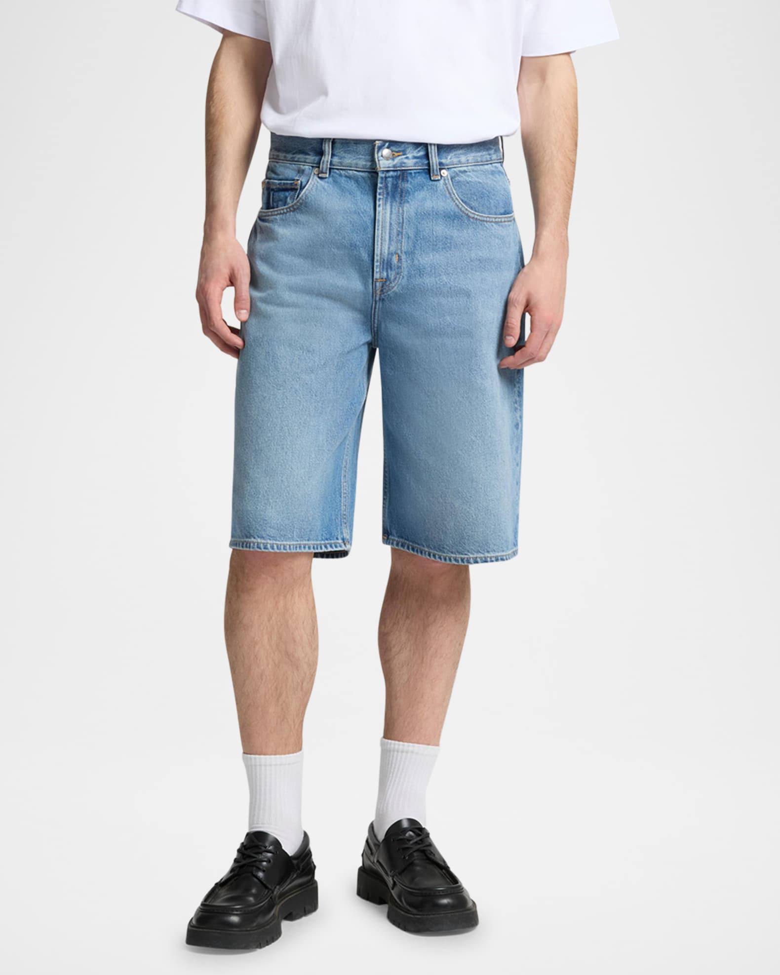【massnoun】NOR WASHED WIDE DENIM SHORT PANTS Amazon.com: Korean Style Vintage Men's Jeans Summer Loose