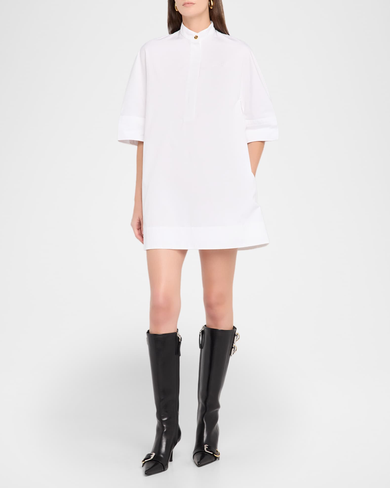 Givenchy Short-Sleeve Cotton Mini Shirtdress | Neiman Marcus