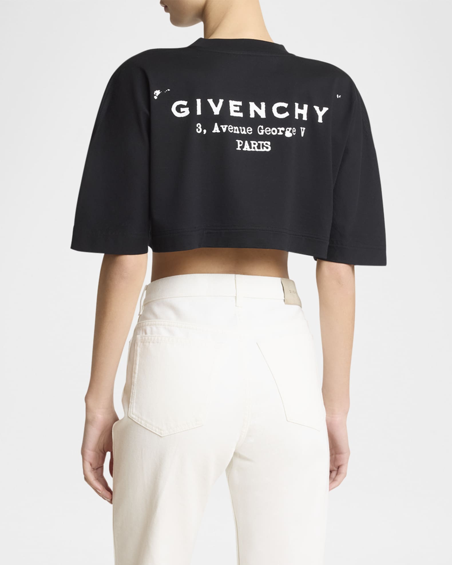 Givenchy Logo Crop Cocoon T-Shirt | Neiman Marcus