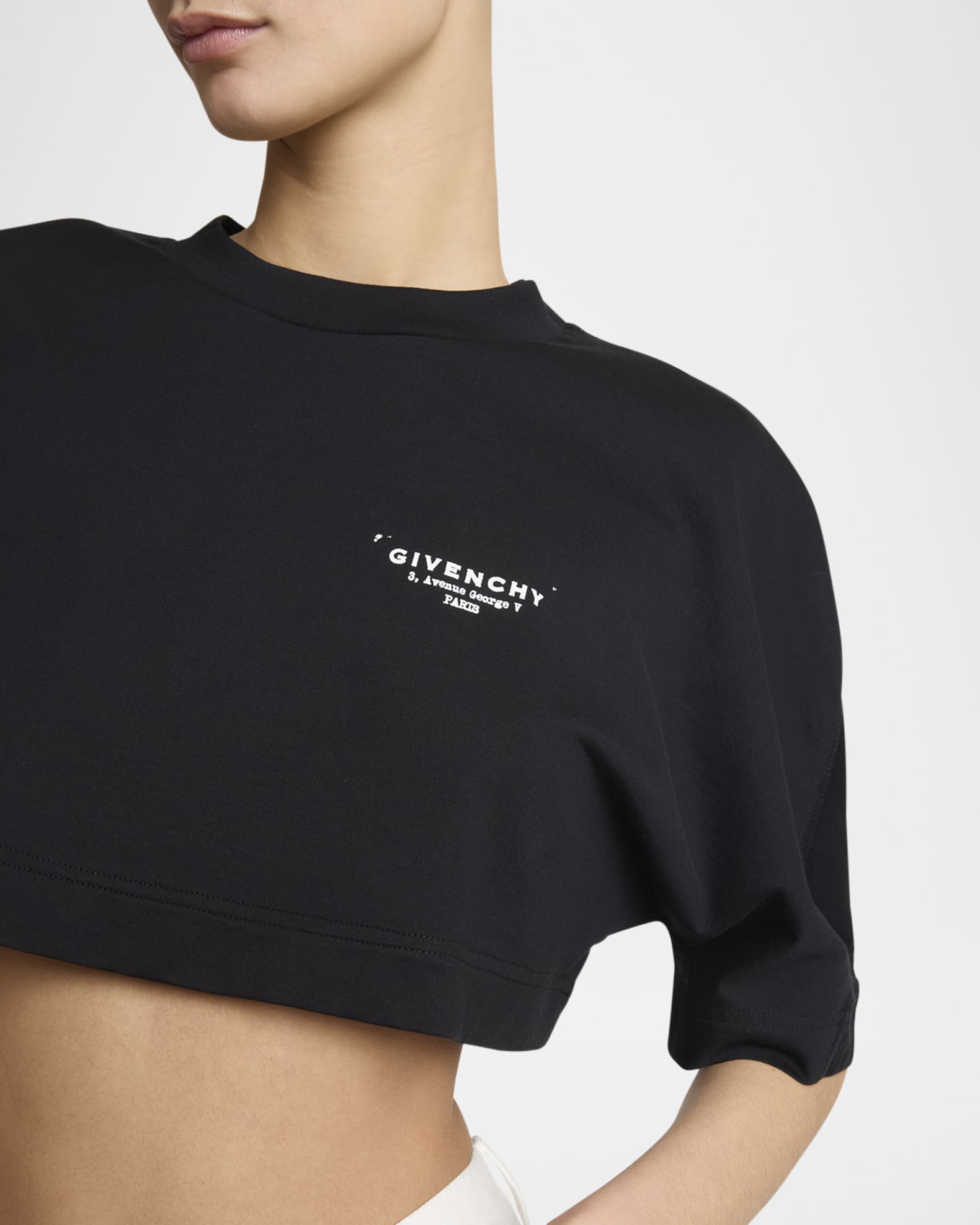 Givenchy Logo Crop Cocoon T-Shirt | Neiman Marcus
