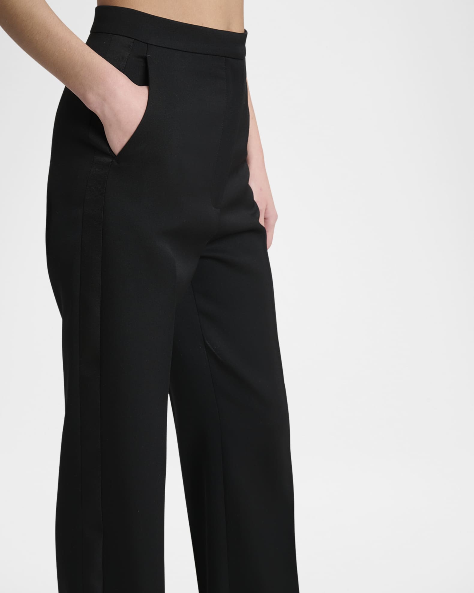 パンツ Givenchy High-Waisted Trousers With Tapered Leg Givenchy high-waisted wide-leg Trousers | Black | FARFETCH