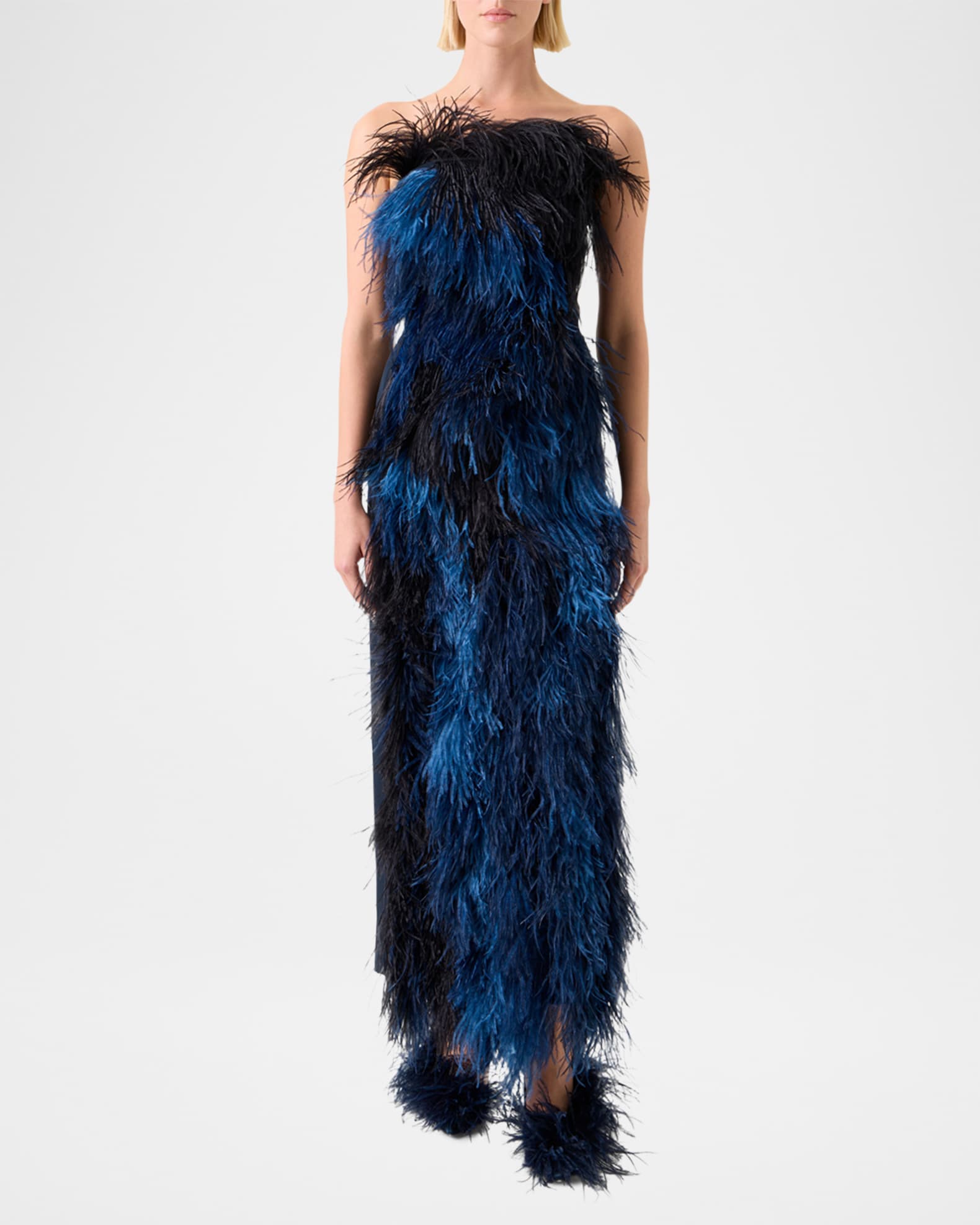 Strapless Ostrich Feather Gown  1