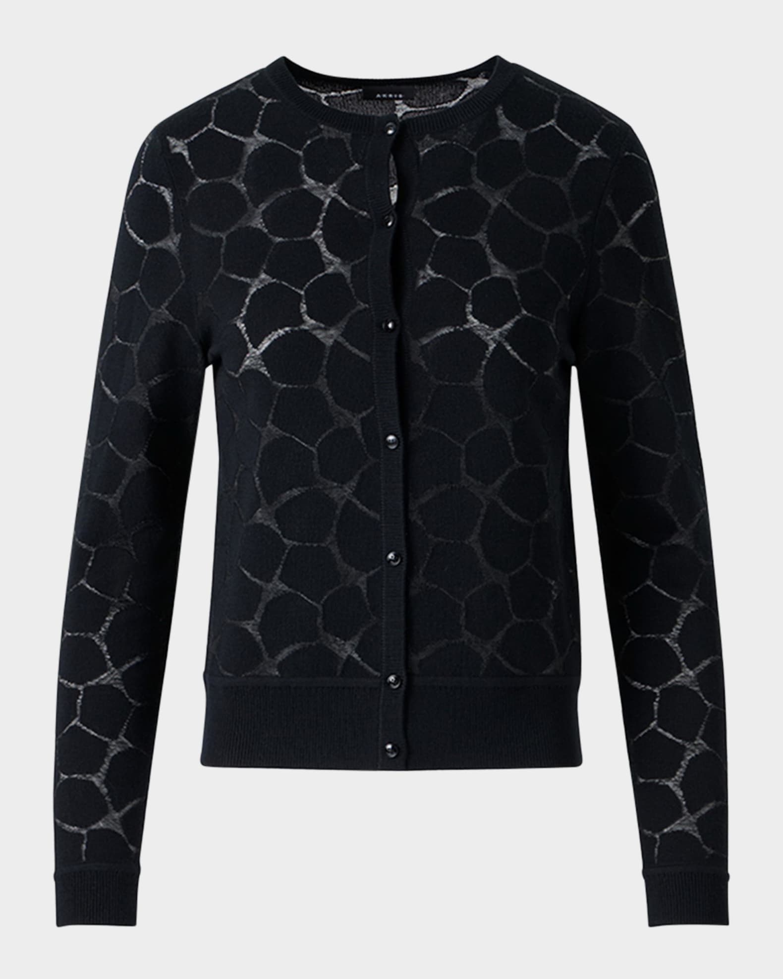 Broken Stone Jacquard Wool-Silk Cardigan 0