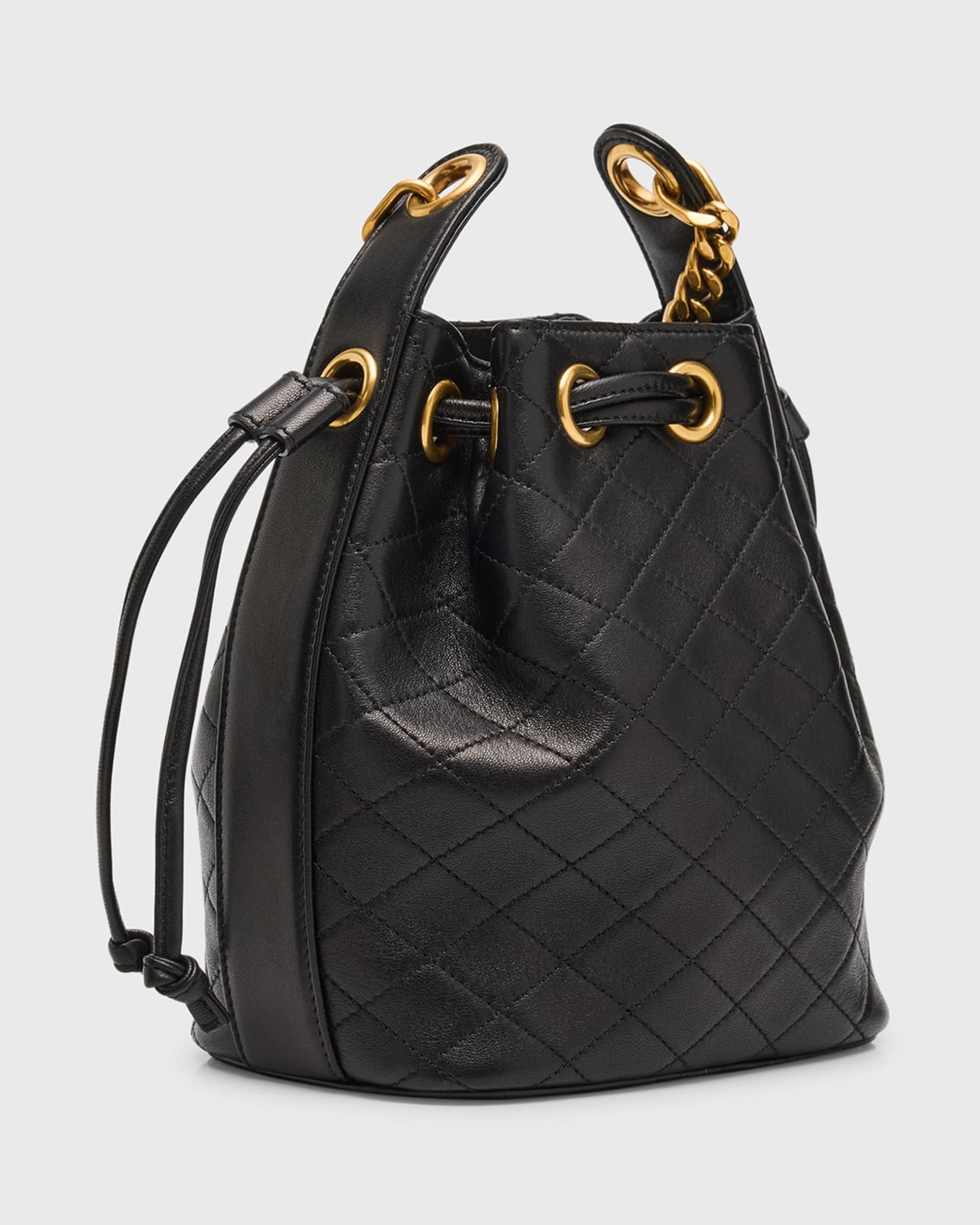 【SAINT LAURENT】bucket bag CASSANDRE レザー バケットバッグ Saint Laurent Cassandra Small YSL Bucket Bag in Quilted