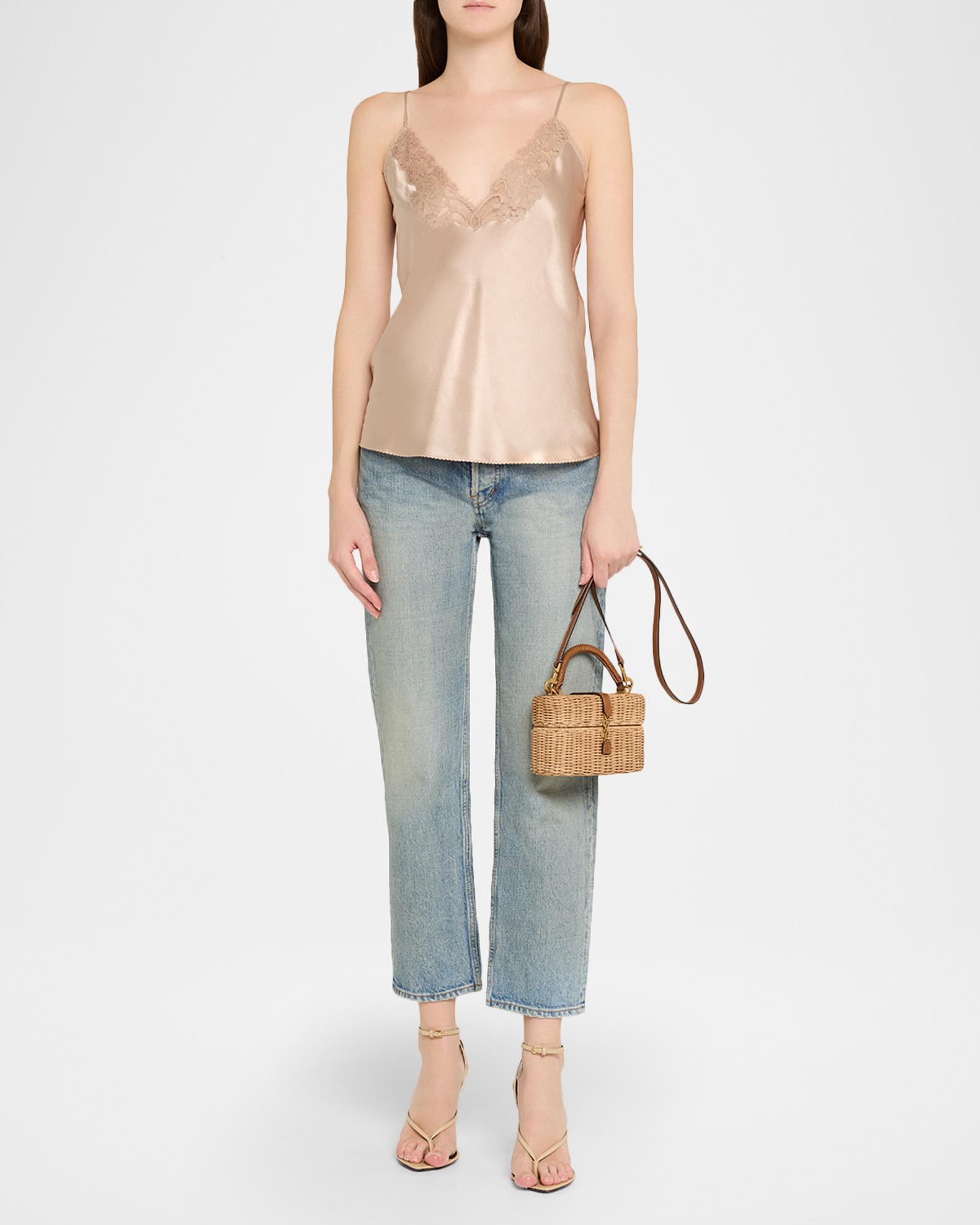Saint Laurent YSL Vanity Bag in Raffia Wicker | Neiman Marcus