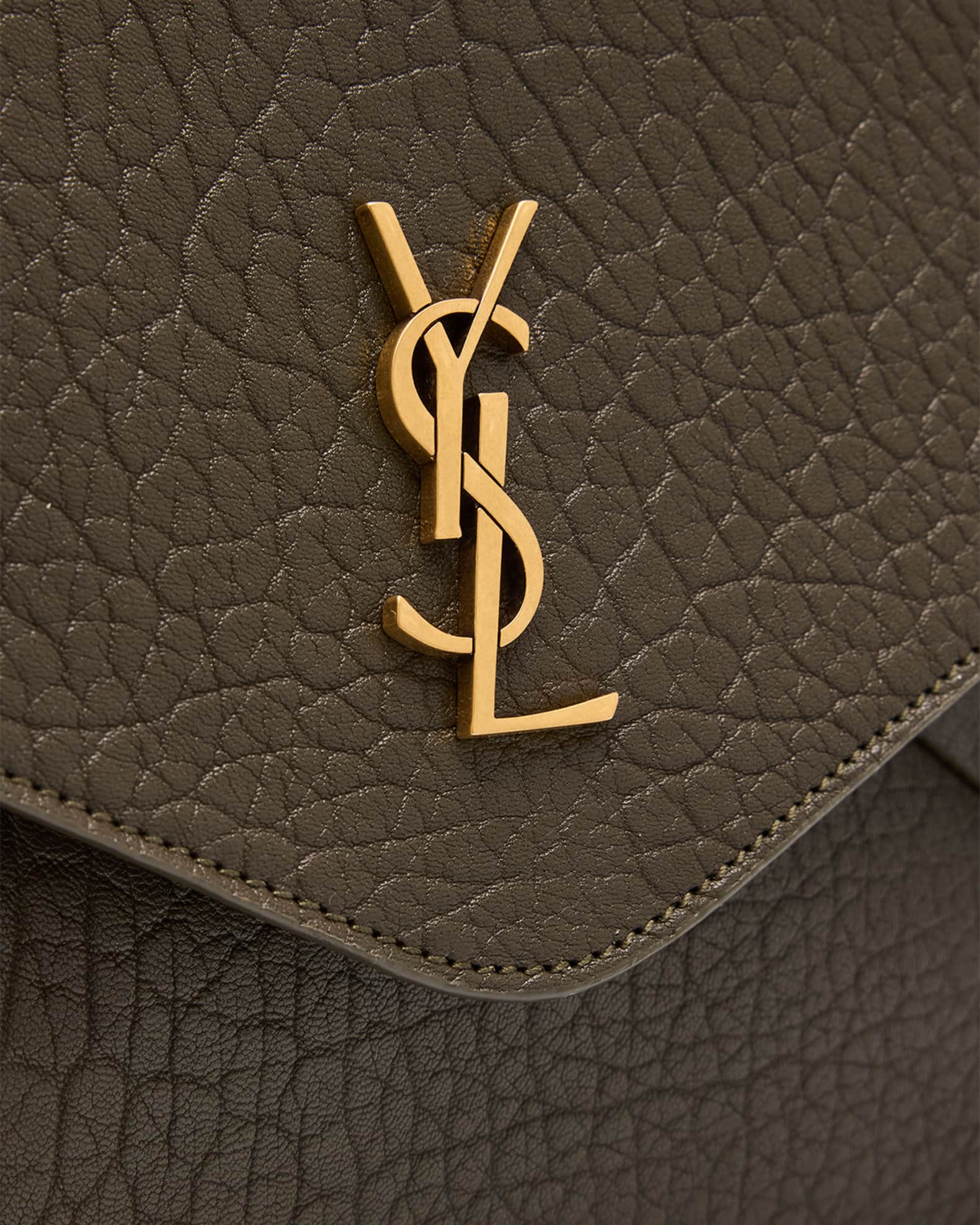 Saint Laurent YSL Envelope Clutch Bag in Grained Leather | Neiman