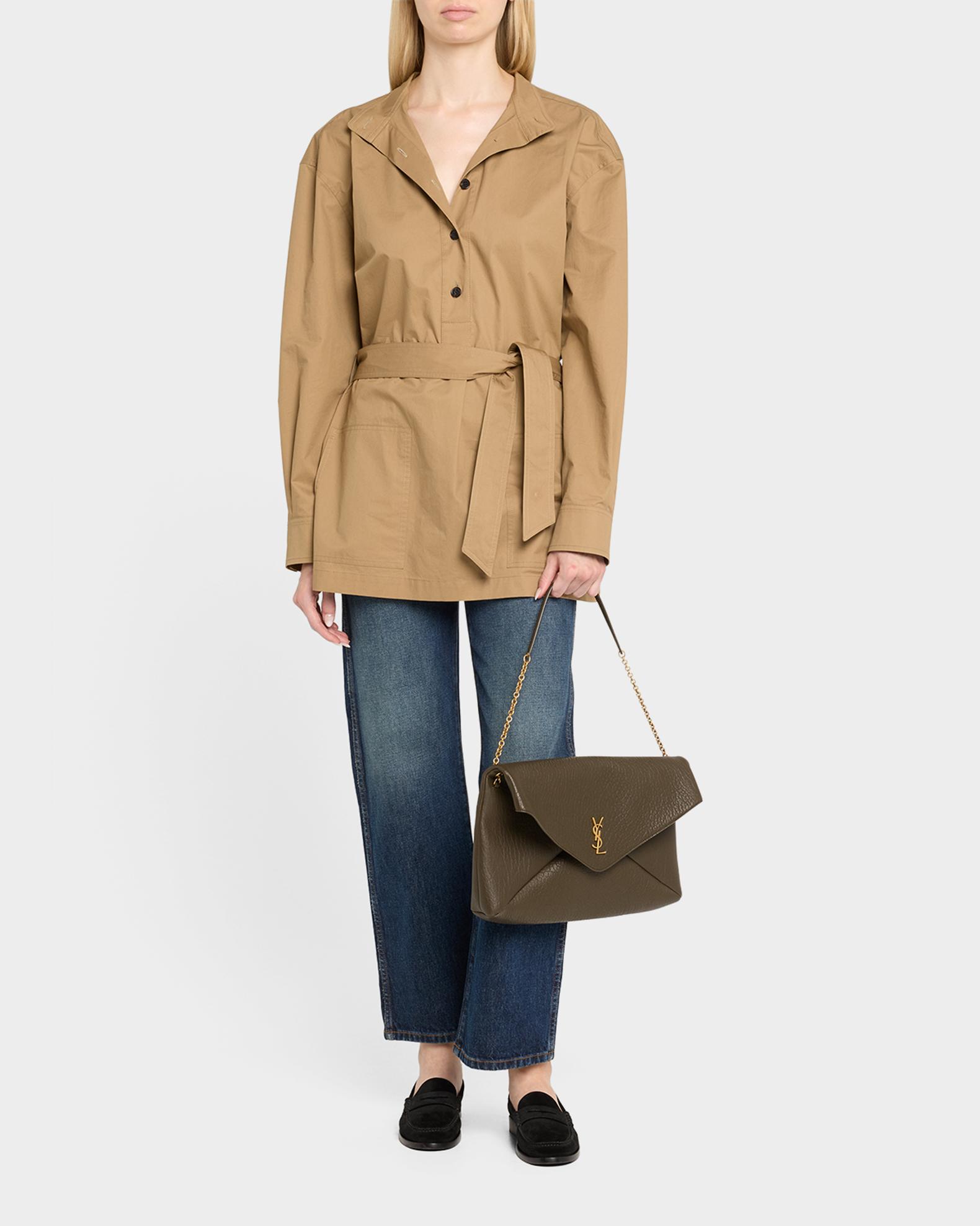 Saint Laurent YSL Envelope Clutch Bag in Grained Leather | Neiman