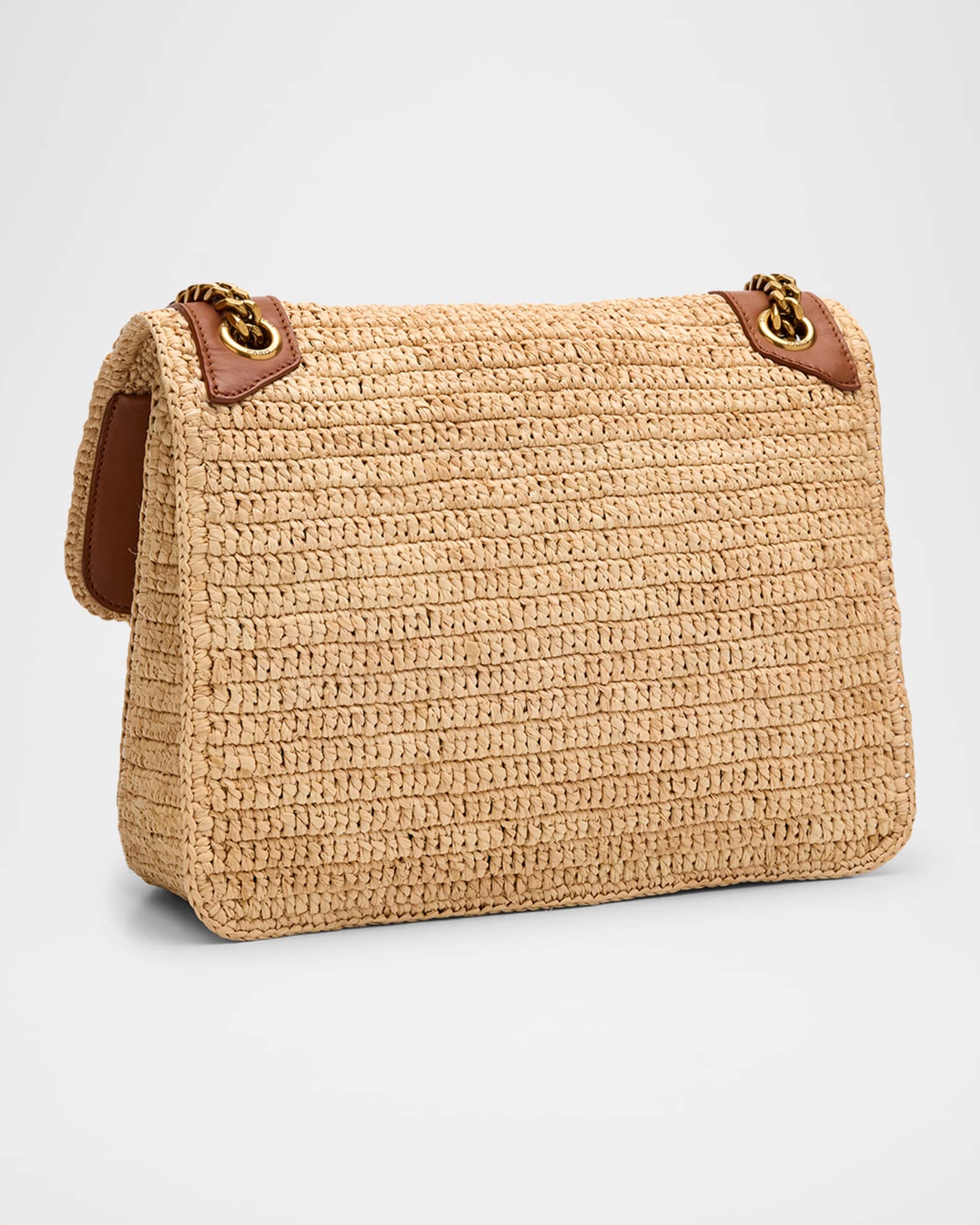 Saint Laurent Niki Medium YSL Shoulder Bag in Raffia | Neiman Marcus