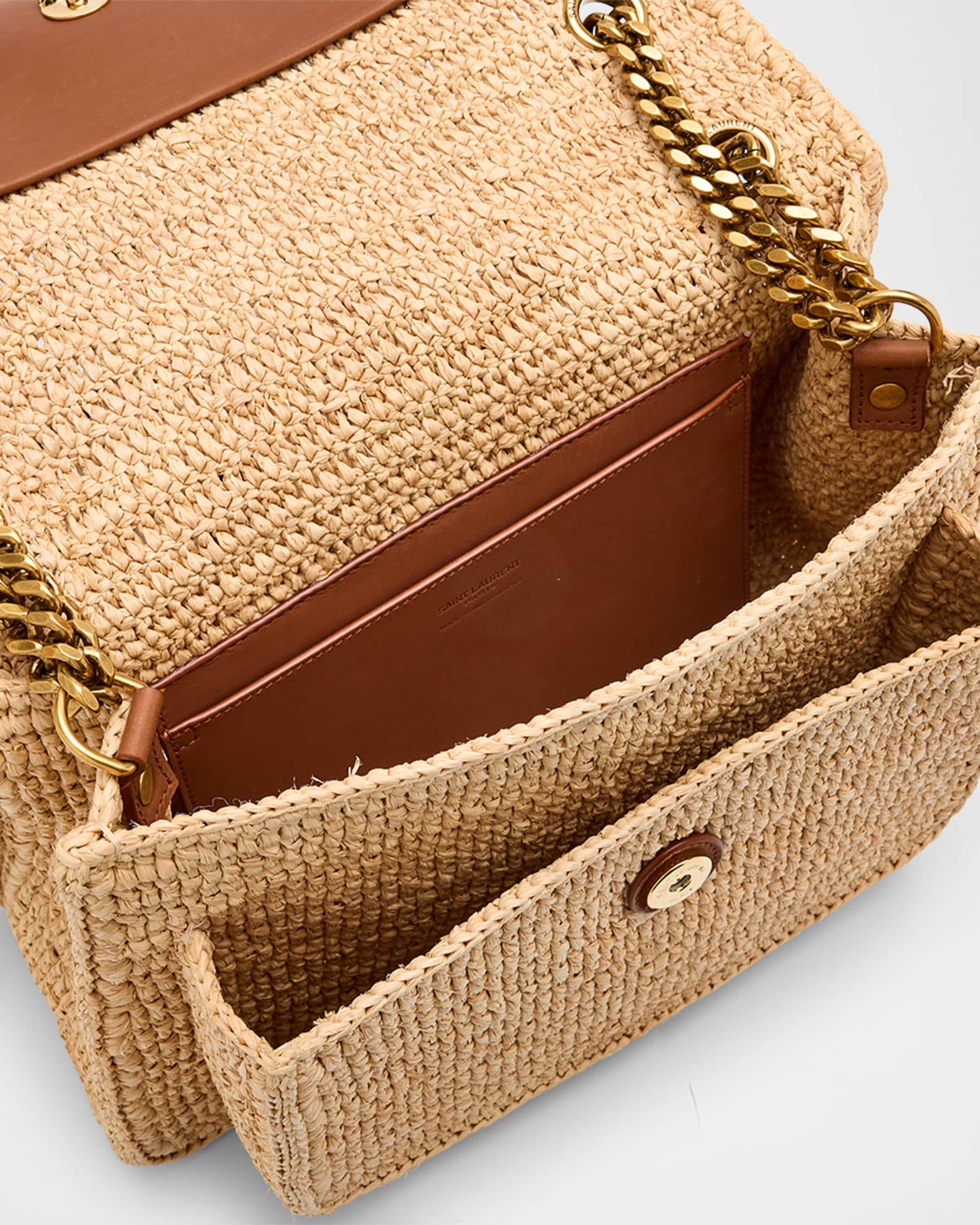 Saint Laurent Niki Medium YSL Shoulder Bag in Raffia | Neiman Marcus