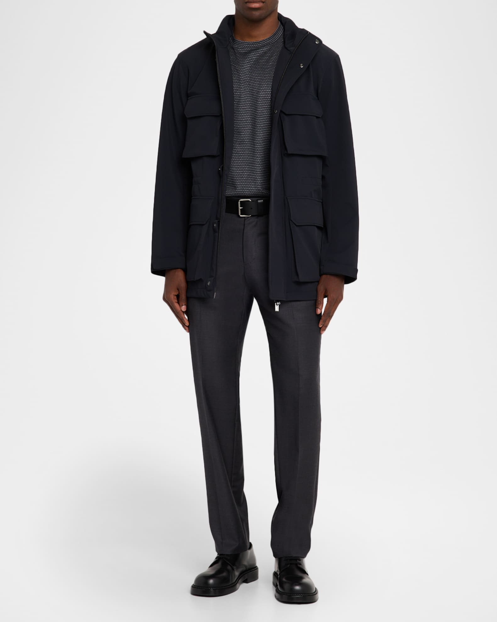 ジャケット・アウター EMPORIO ARMANI tailored jacket Emporio Armani Men's Nylon Four-Pocket Car Coat | Neiman Marcus