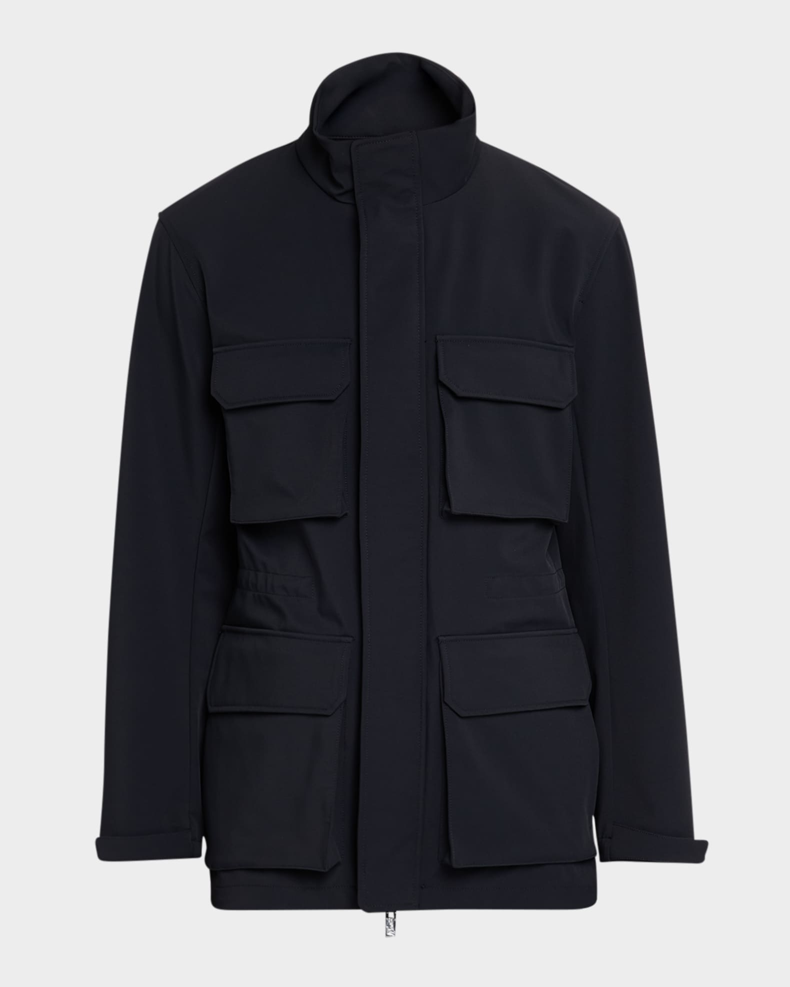 【EMPORIO ARMANI】NO COLLAR JACKET 281T Emporio Armani Men's Nylon Four-Pocket Car Coat | Neiman Marcus