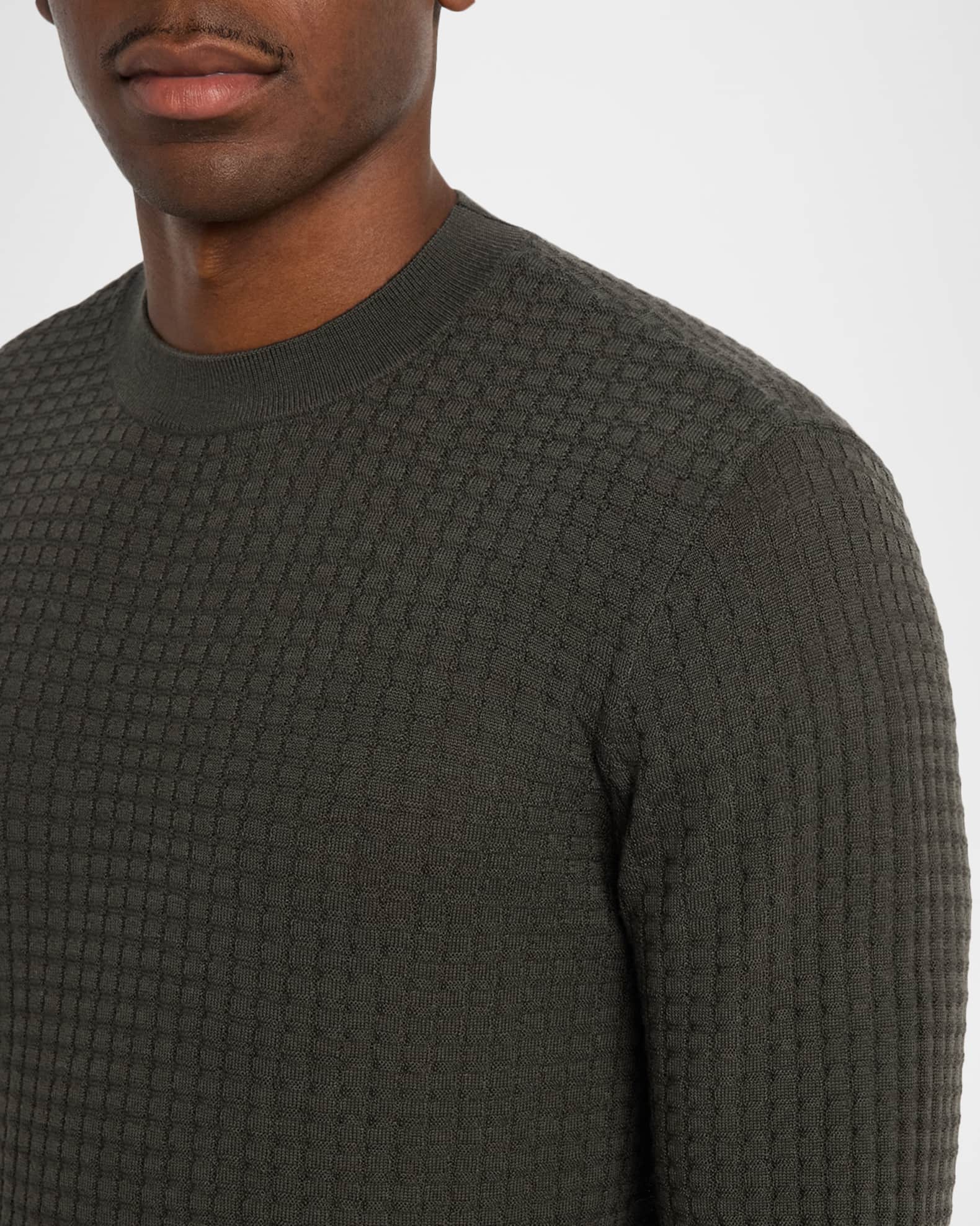 Men's Square Texture Knit Crewneck Sweater