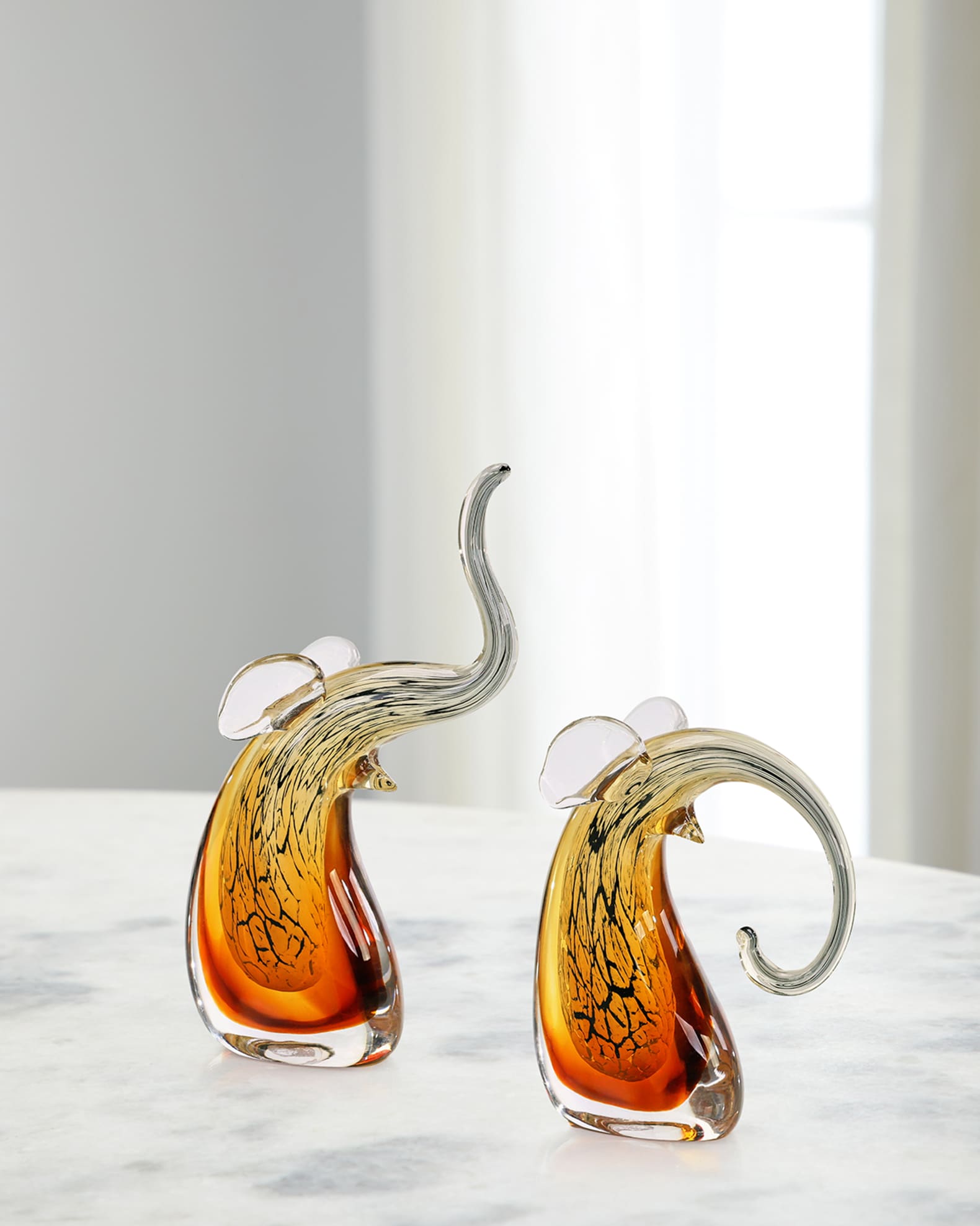 Abstract Glass Elephant Sculpture 1
