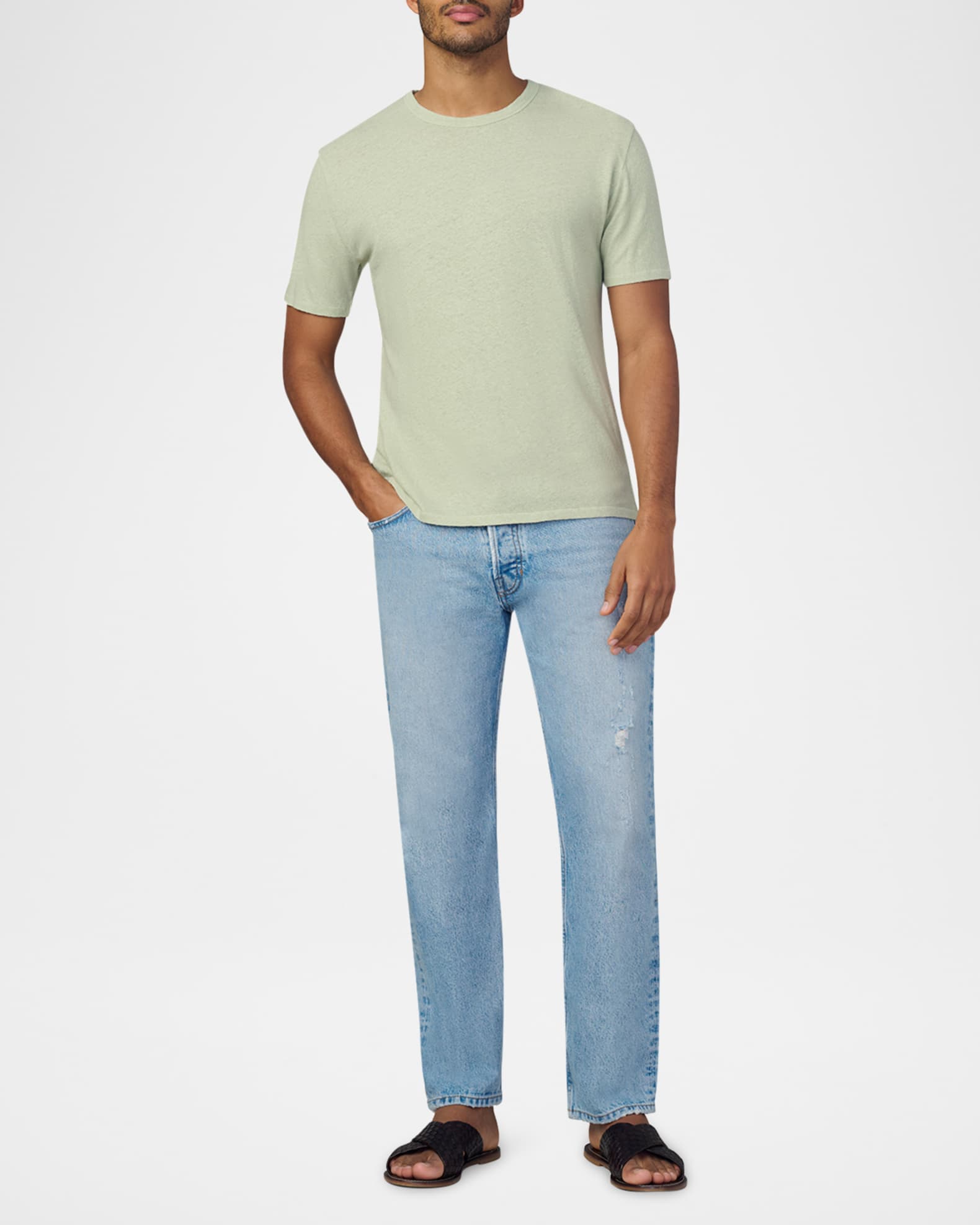Men's Bespoke Cotton and Linen Crewneck T-Shirt 1