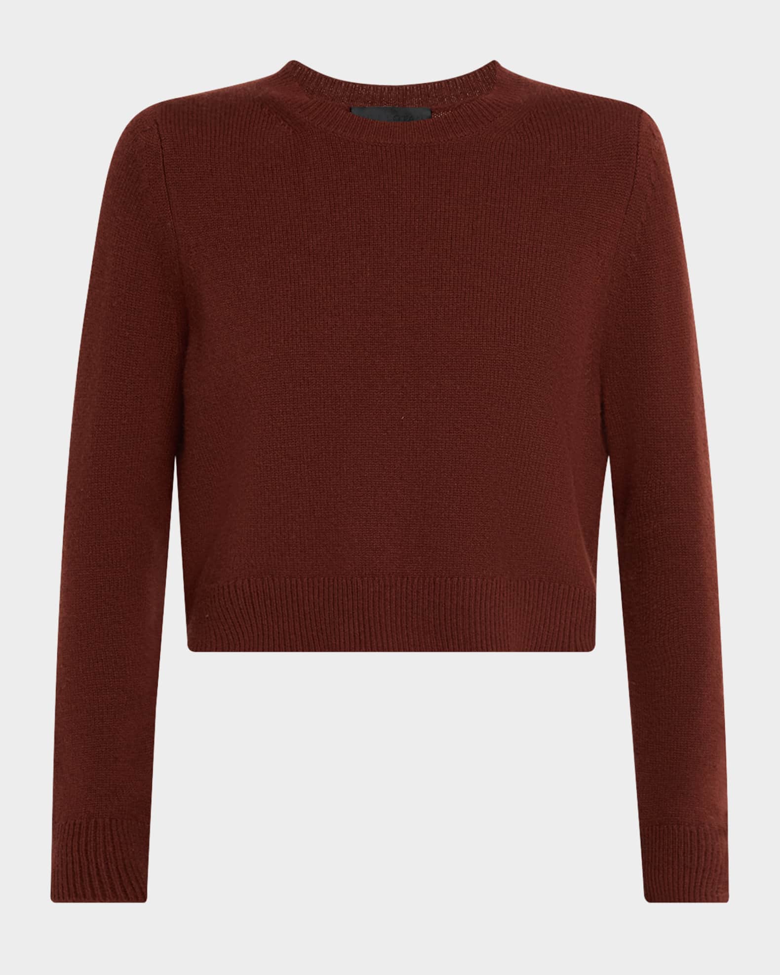Venus Dark Rust Cashmere Crop Sweater 0