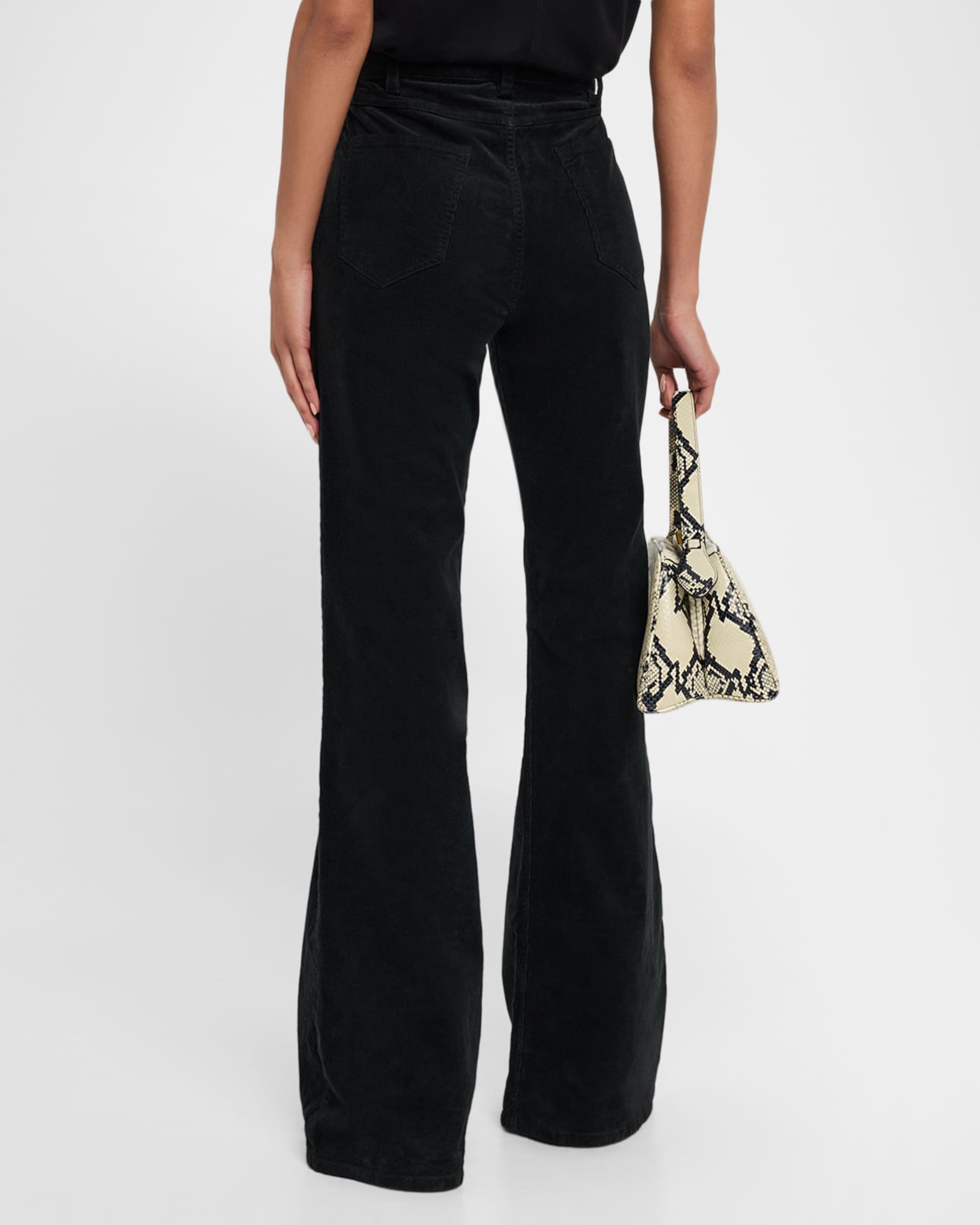 Nili Lotan Roe Cotton Stretch Velvet Bootcut-Leg Pants