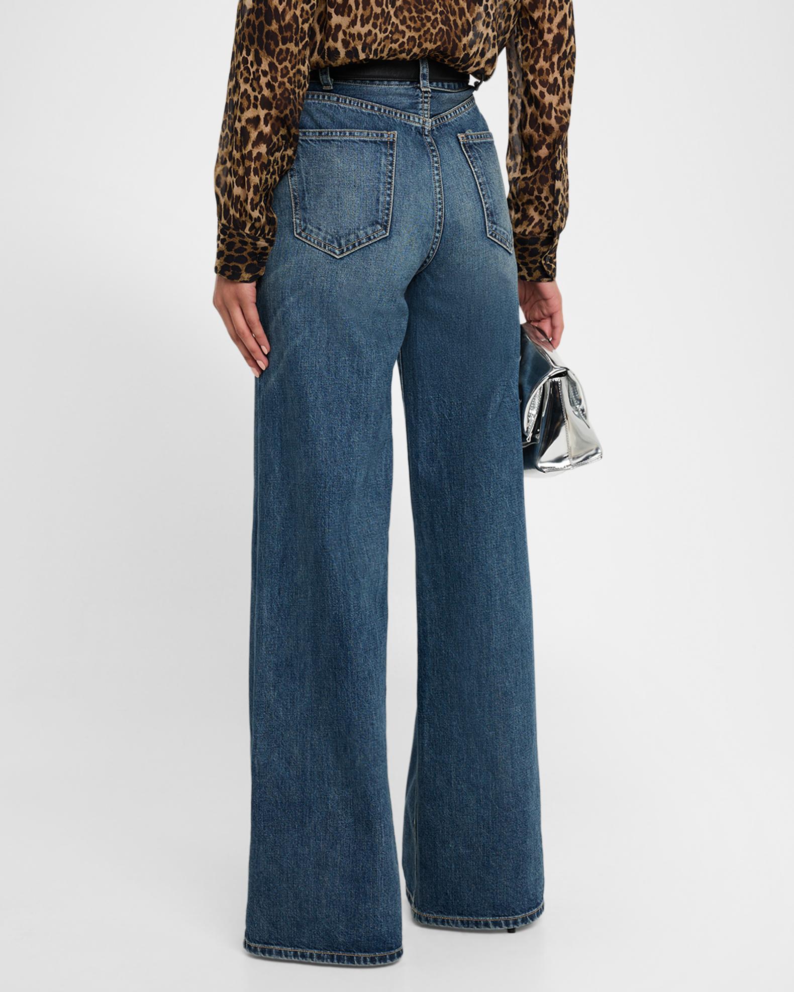 Nili Lotan Salome Wide-Leg Simon Wash Jeans | Neiman Marcus