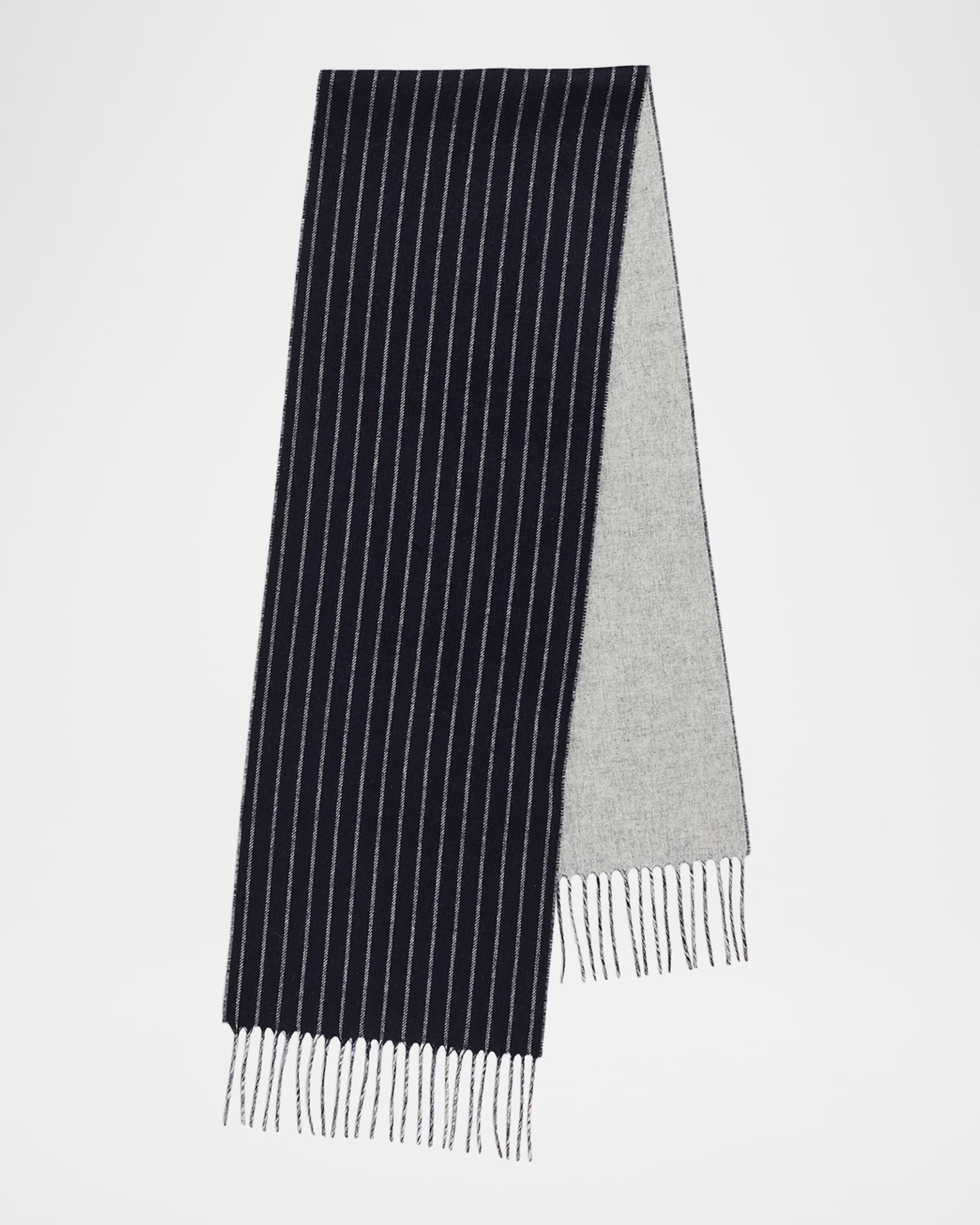 PIACENZA 1733 Men's Lizard Solid to Stripe Double-Face Silk and