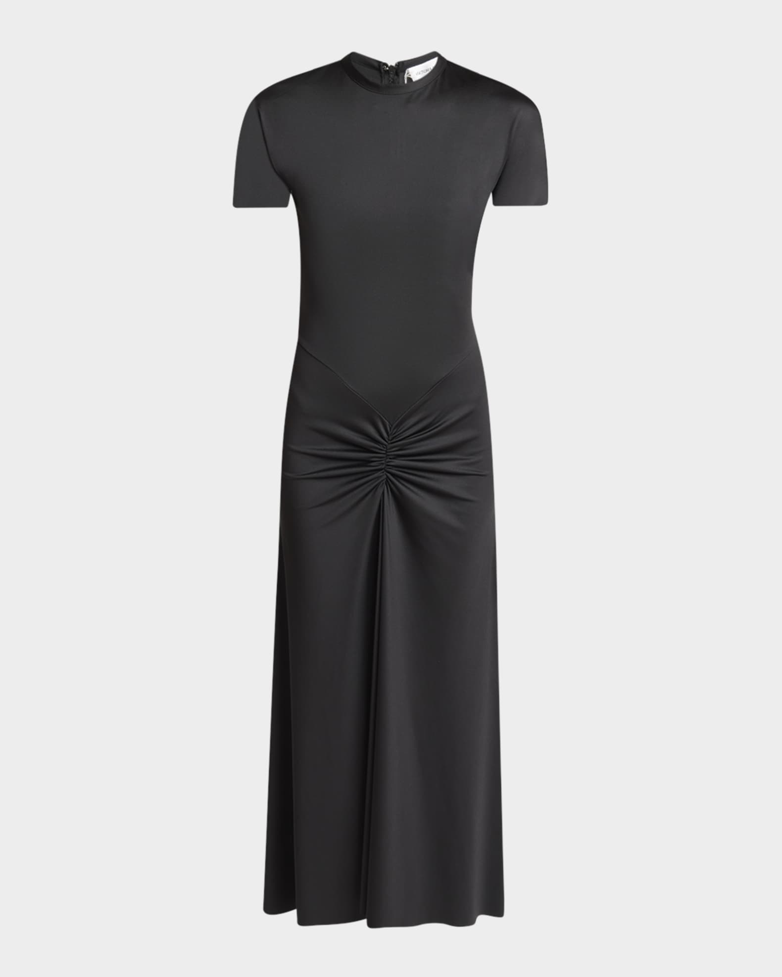 Victoria Beckham Women's Gathered Waist Midi T-Shirt Dress - Black - Size 12 UK/8 US