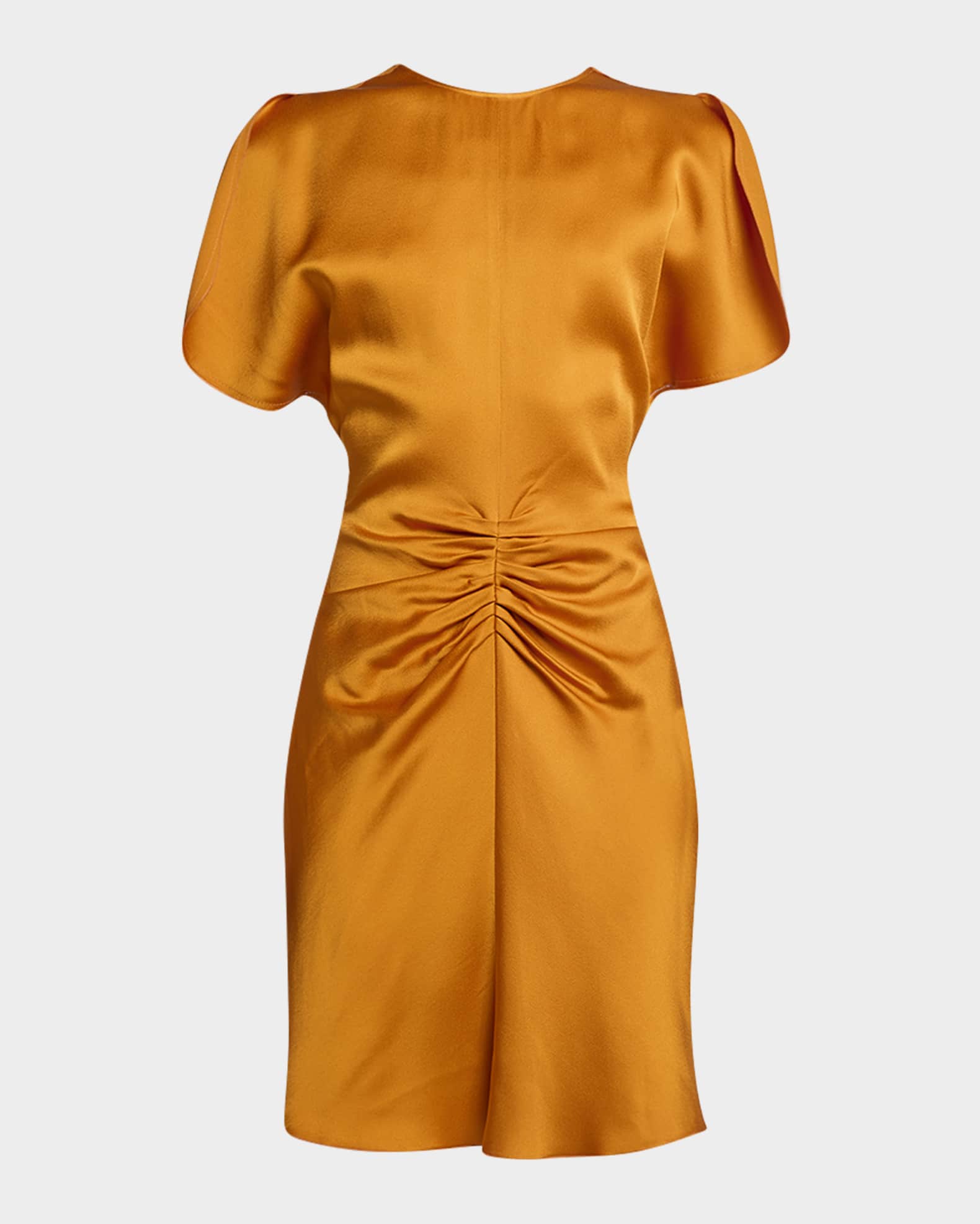 Victoria Beckham Ruched Gathered-Waist Mini Dress | Neiman