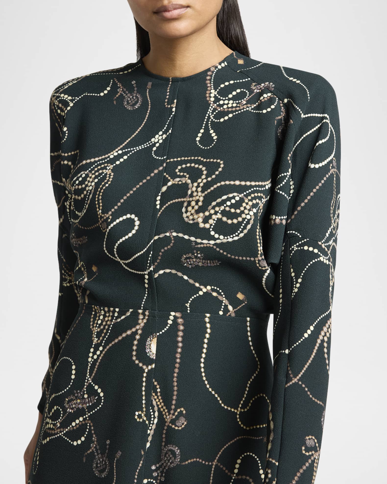 V-neck Dolman Sleeve Gather Long Dress main image 1