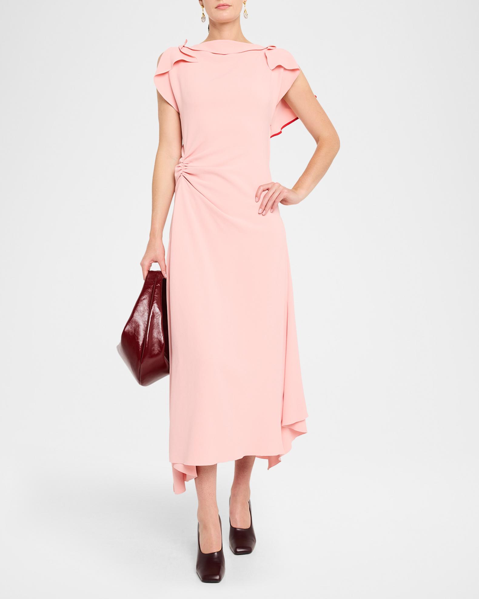 victoria beckham pink dress Victoria Beckham Pairs a Sheer Pink Dress With Thigh-High Boots