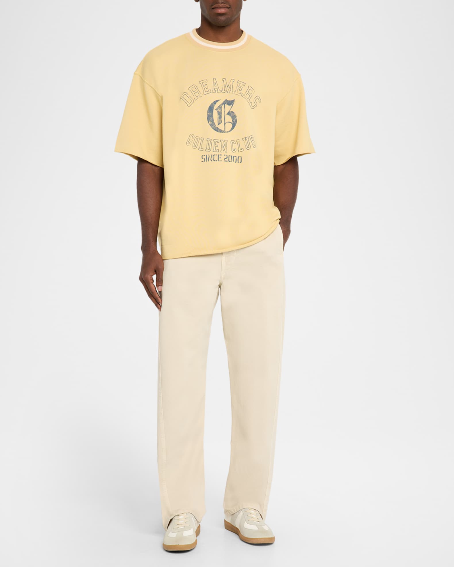 【GOLDEN GOOSE】JOURNY UNISEX CREW SWEAT Golden Goose Men's Journey Vintage College Sweatshirt
