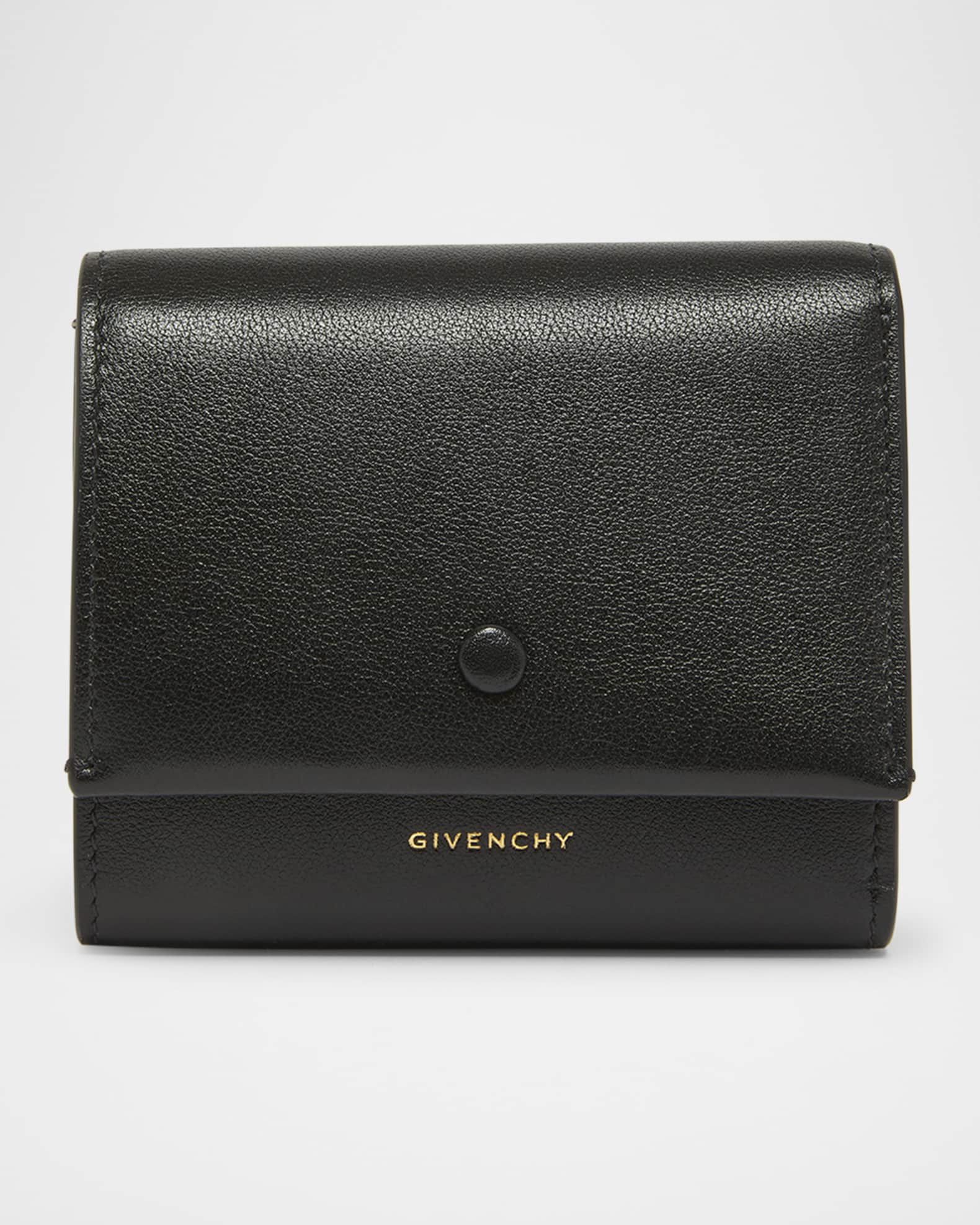 ★DeMAKER★ Folding walletchoco Givenchy Day Trifold Snap Wallet in Shiny Leather | Neiman