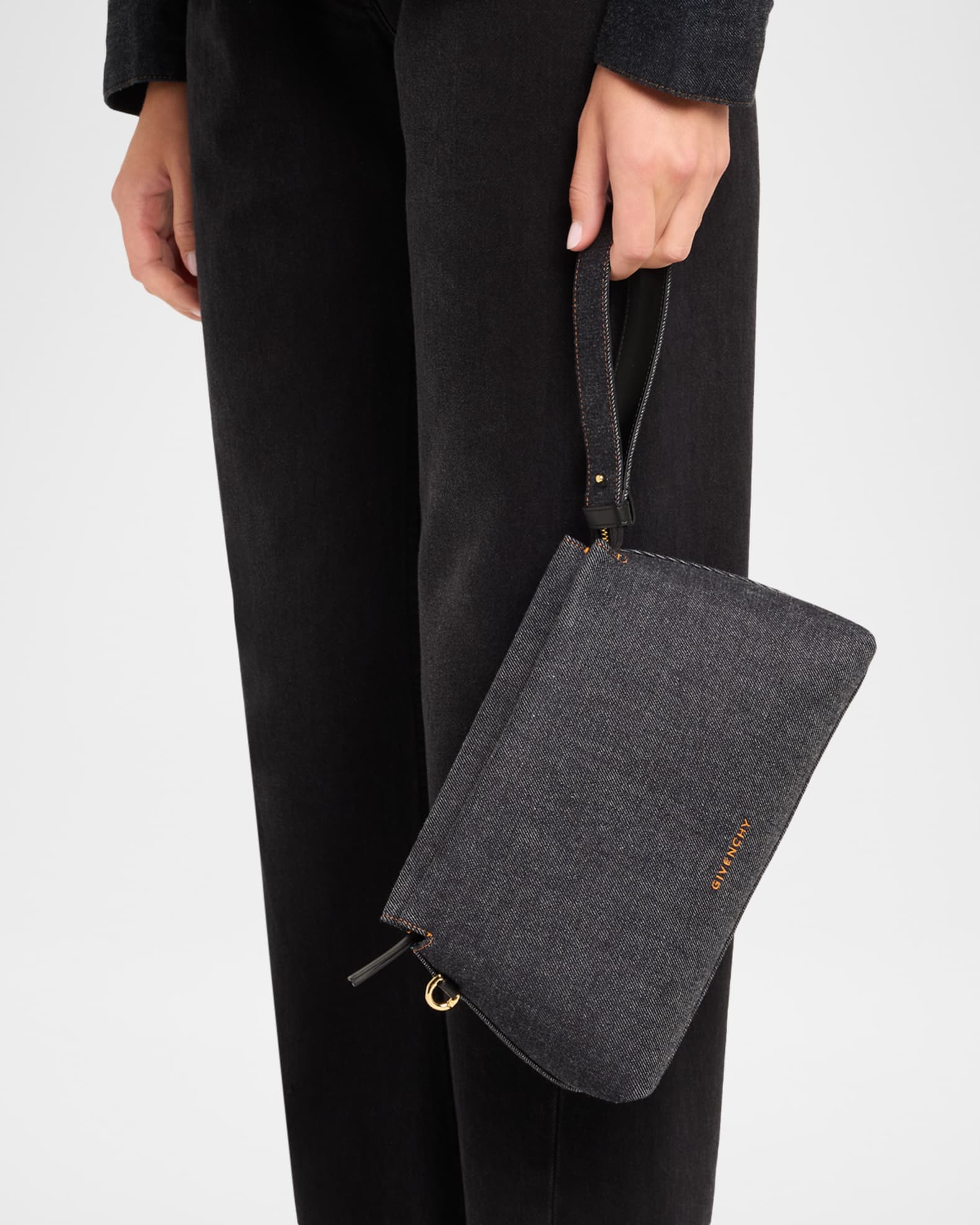 Givenchy Day Cotton Denim Pouch Bag | Neiman Marcus