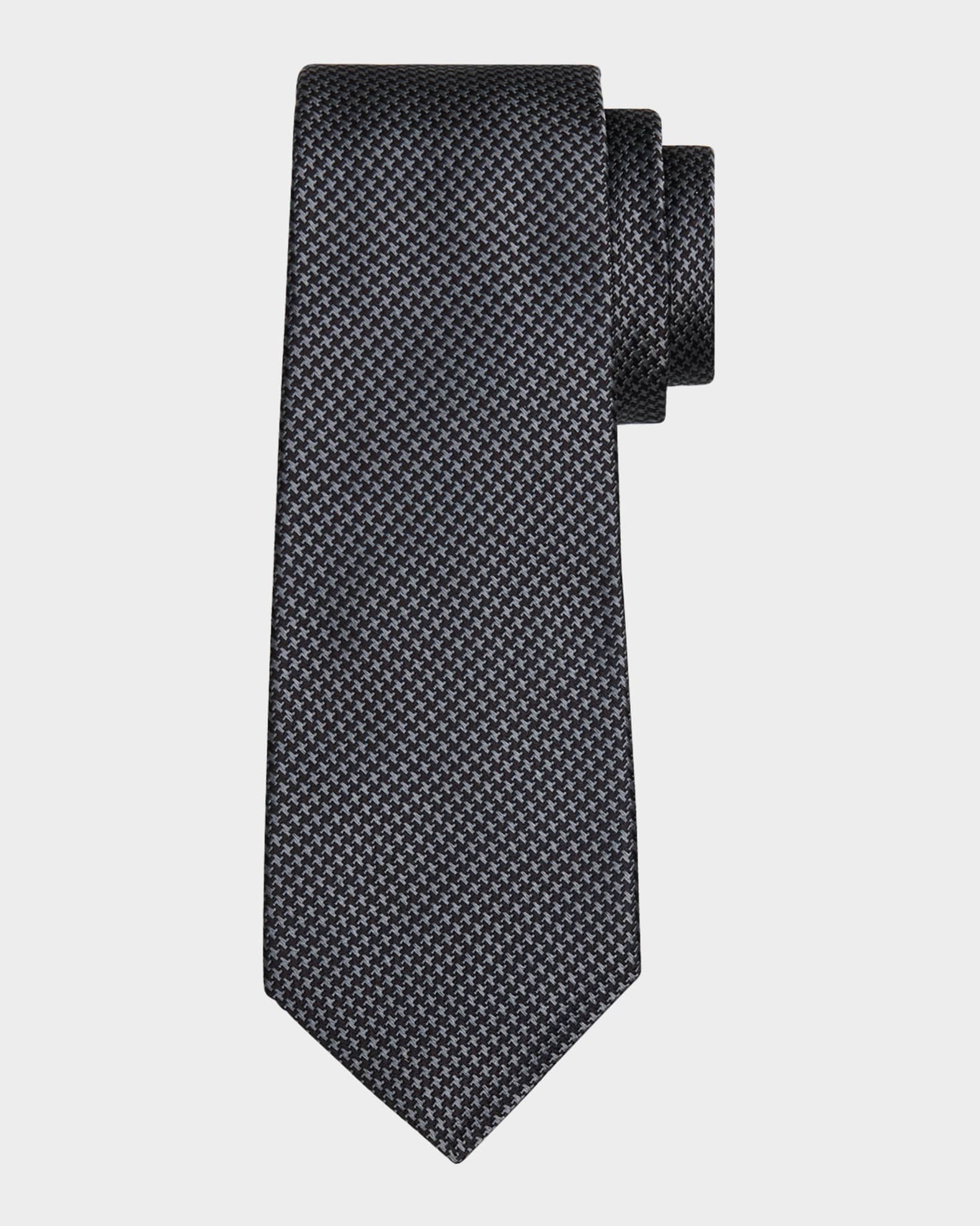 Men's Silk Micro-Houndstooth Seven-Fold Tie 0