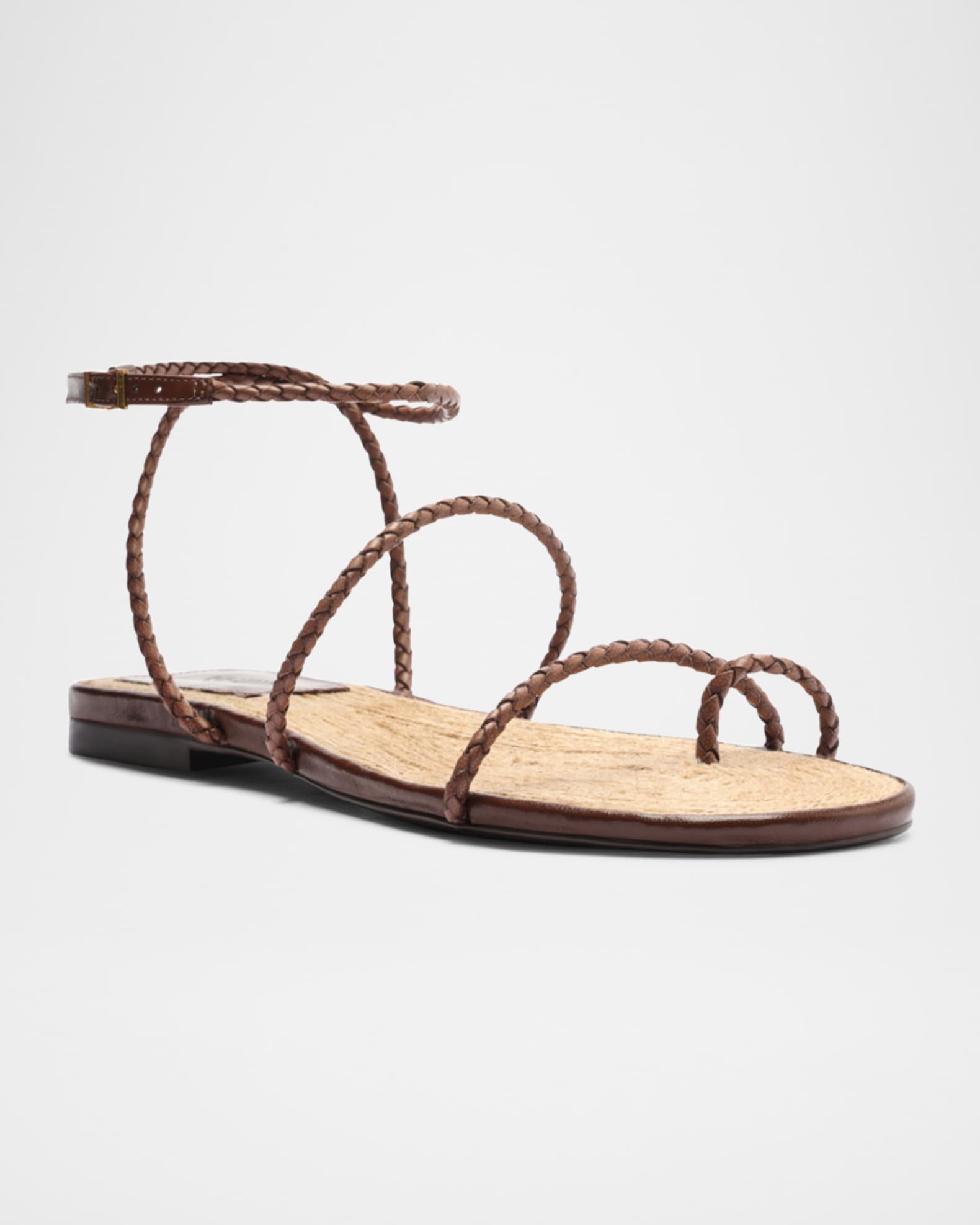 Kaya Braided Leather Flat Sandals 1