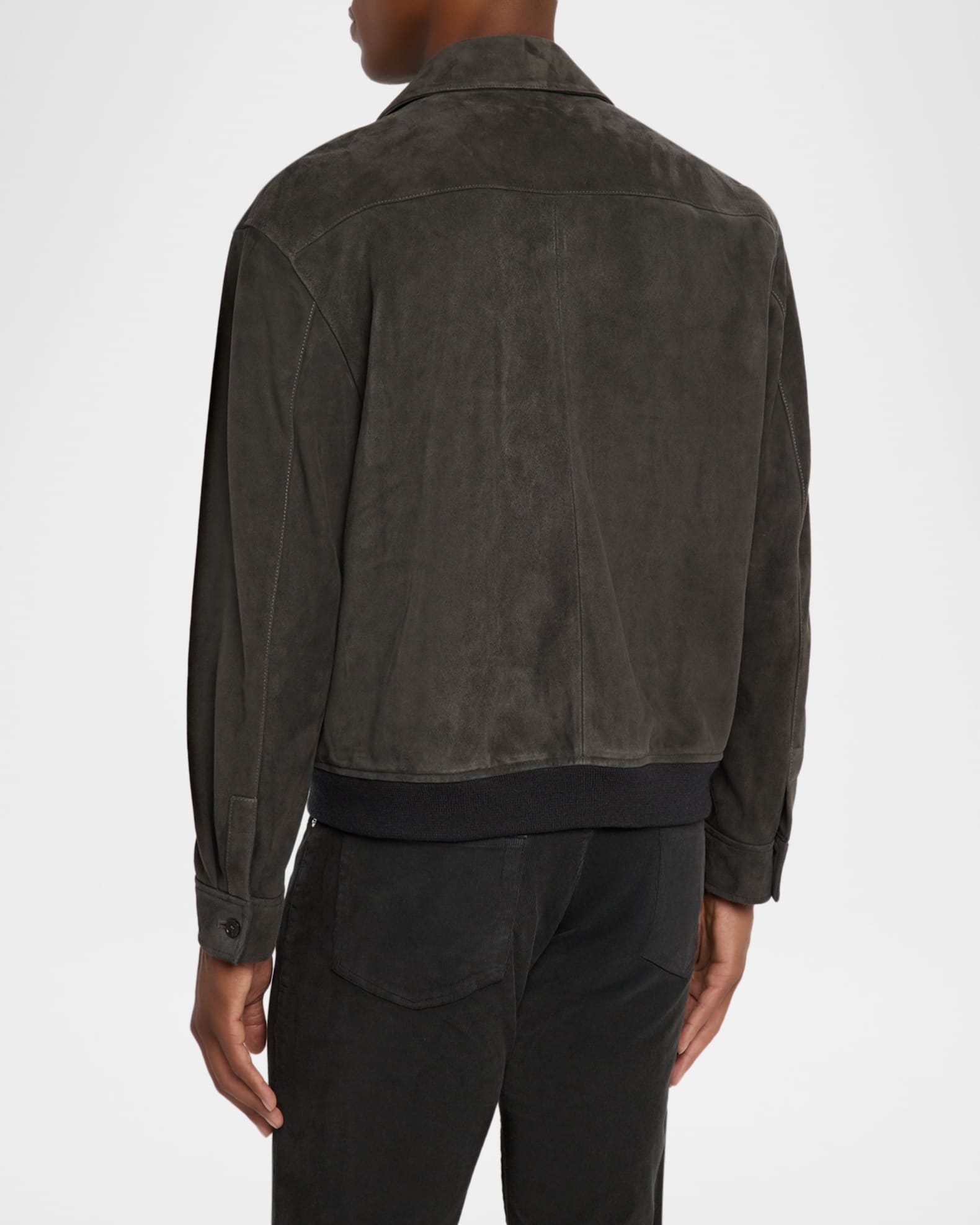 FRAME Men's Suede Bomber Jacket | Neiman Marcus