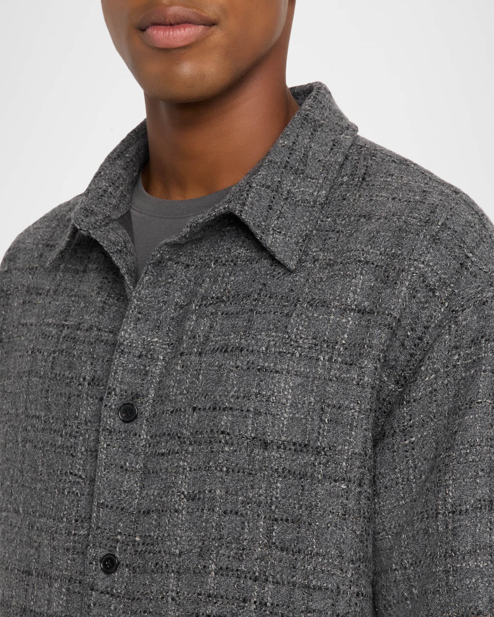 FRAME Men's Tweed Overshirt | Neiman Marcus