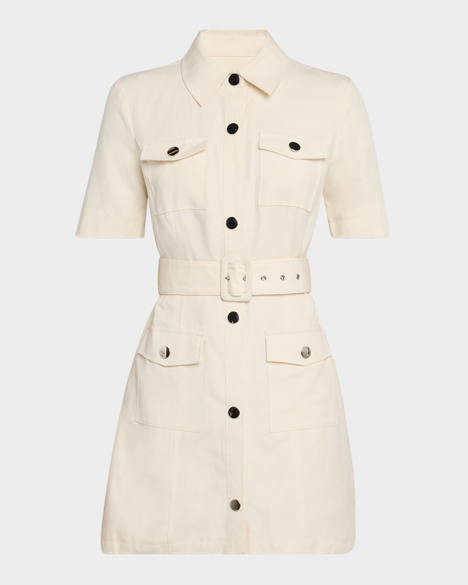 Lydia Short-Sleeve Snap-Front Dress 0
