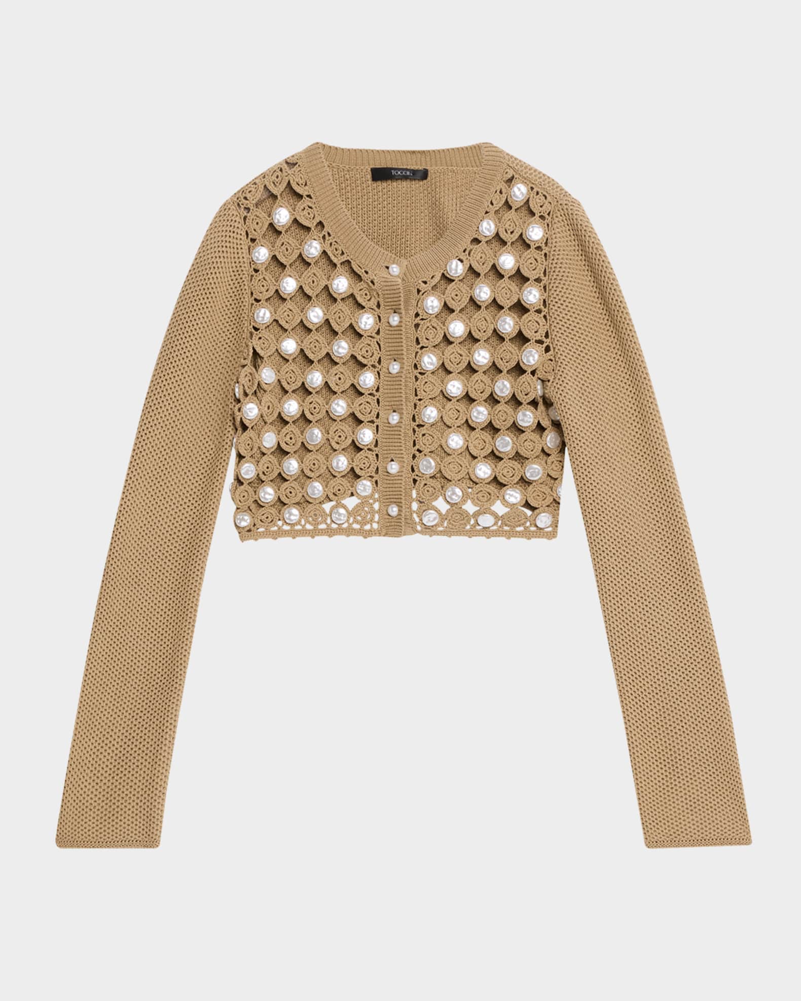 Noah Open-Knit Cropped Cardigan 0